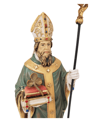 Imagem Italiana em Madeira São Patrício 20 cm-TerraCotta Arte Sacra