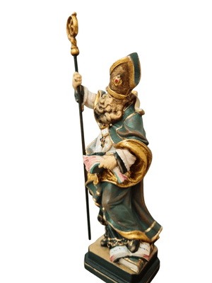 Imagem Italiana em Madeira São Patrício 20 cm-TerraCotta Arte Sacra