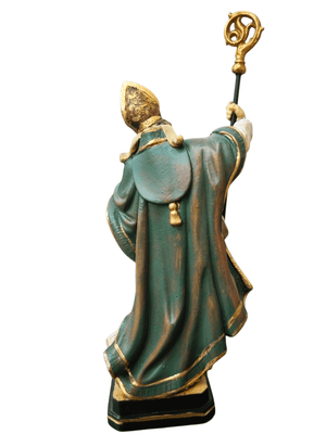 Imagem Italiana em Madeira São Patrício 20 cm-TerraCotta Arte Sacra