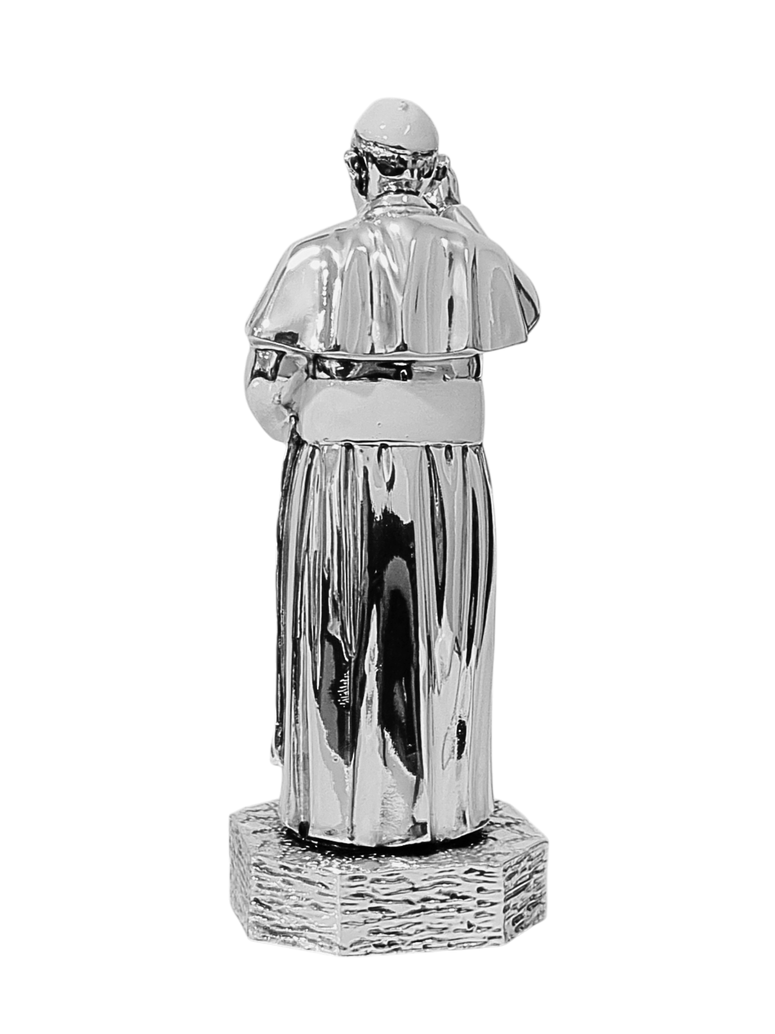 Imagem Italiana em Prata Papa Francisco 14 cm-TerraCotta Arte Sacra