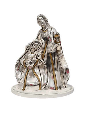 Imagem Italiana em Prata Sagrada Família 16 cm-TerraCotta Arte Sacra