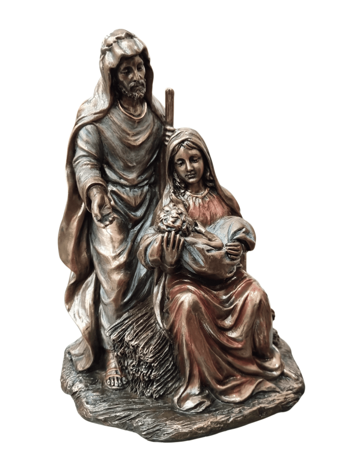 Imagem da Natividade de Jesus em Pó de Mármore Com Acabamento em Bronze 18 cm-TerraCotta Arte Sacra