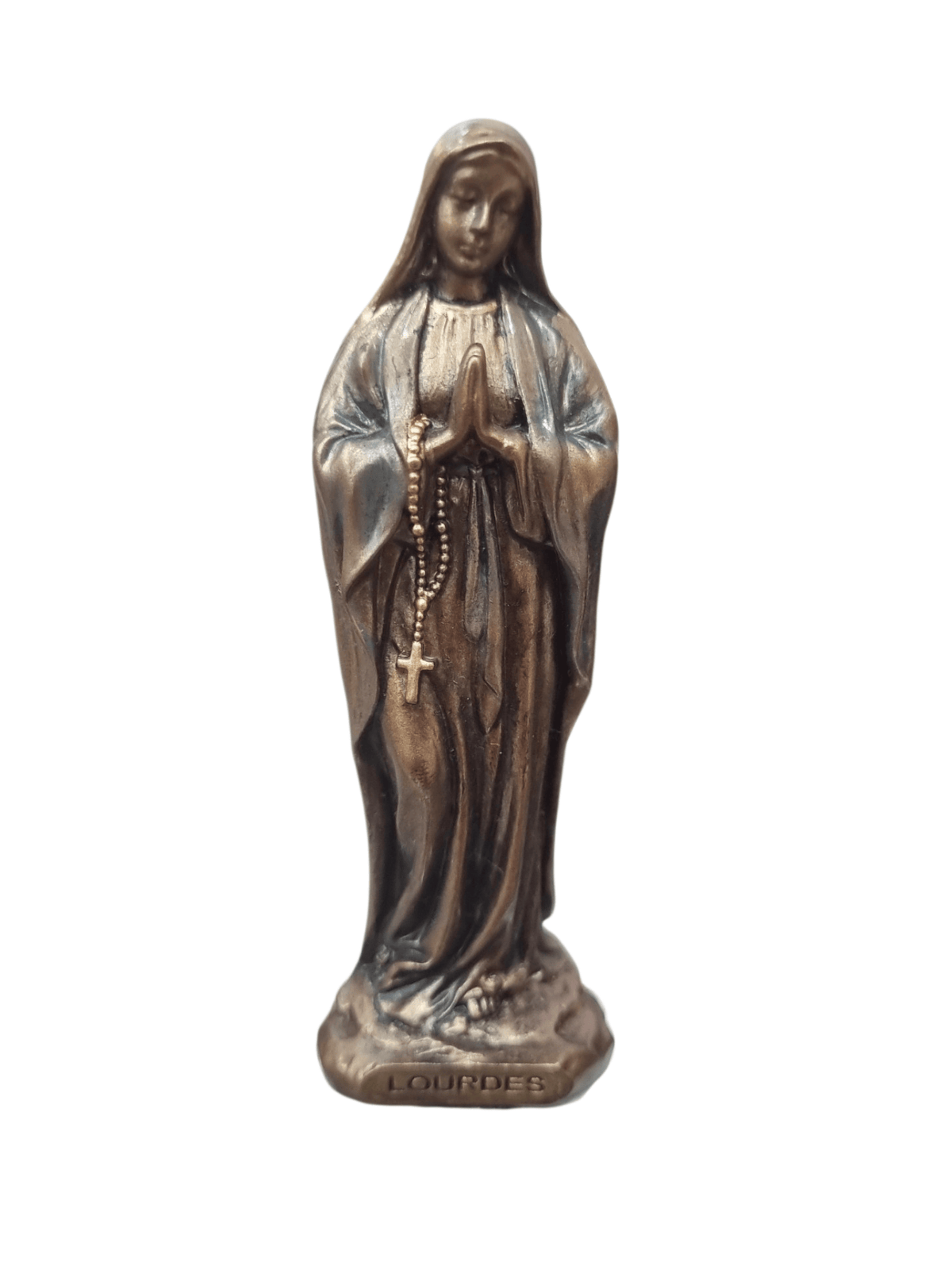 Imagem da Nossa Senhora de Lourdes com Acabamento em Bronze 8,5 cm-TerraCotta Arte Sacra