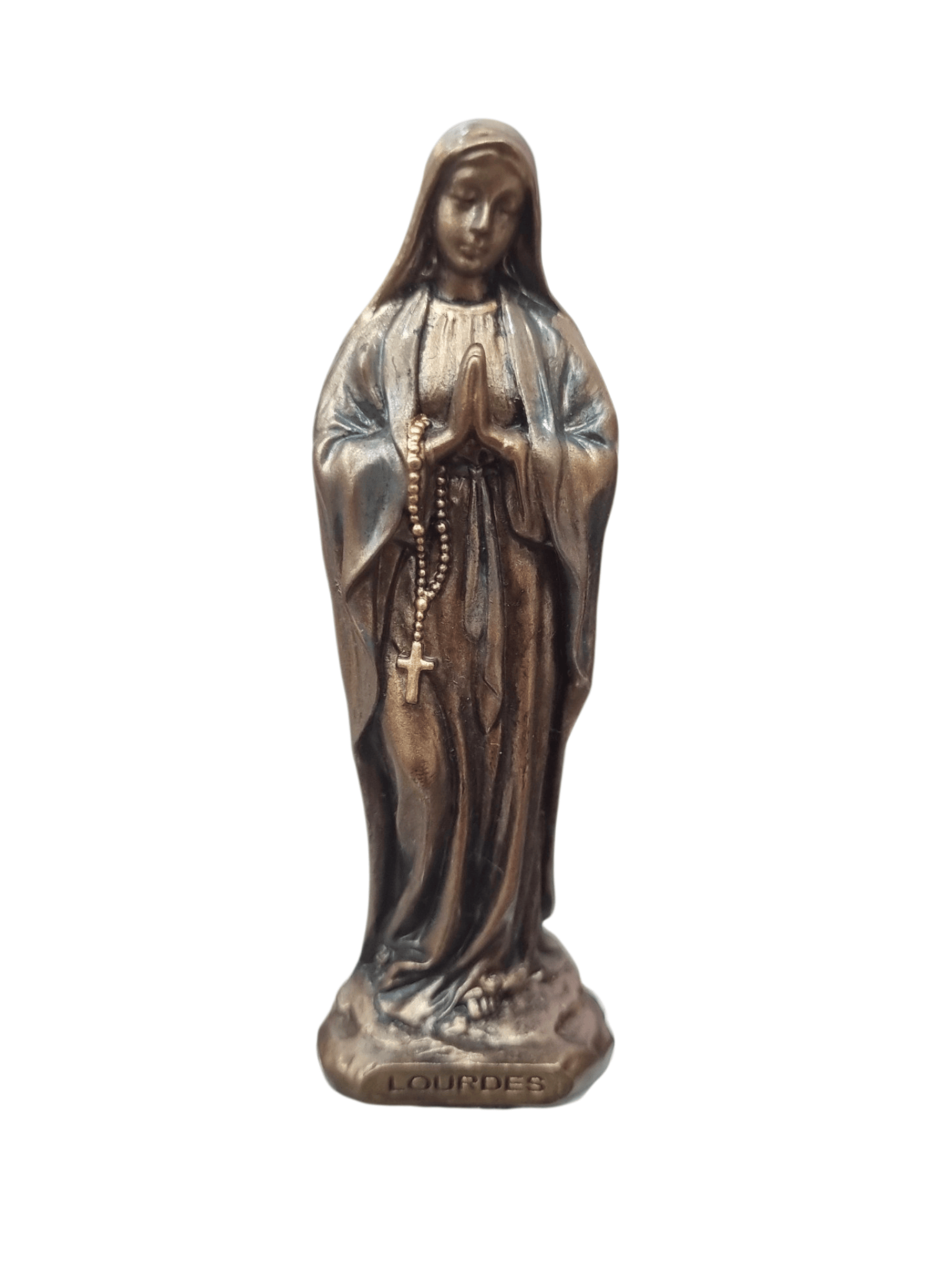 Imagem da Nossa Senhora de Lourdes com Acabamento em Bronze 8,5 cm-TerraCotta Arte Sacra
