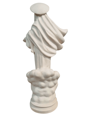 Imagem da Nossa Senhora de Medjugorje em Madeira Italiana Natural 25 cm-TerraCotta Arte Sacra