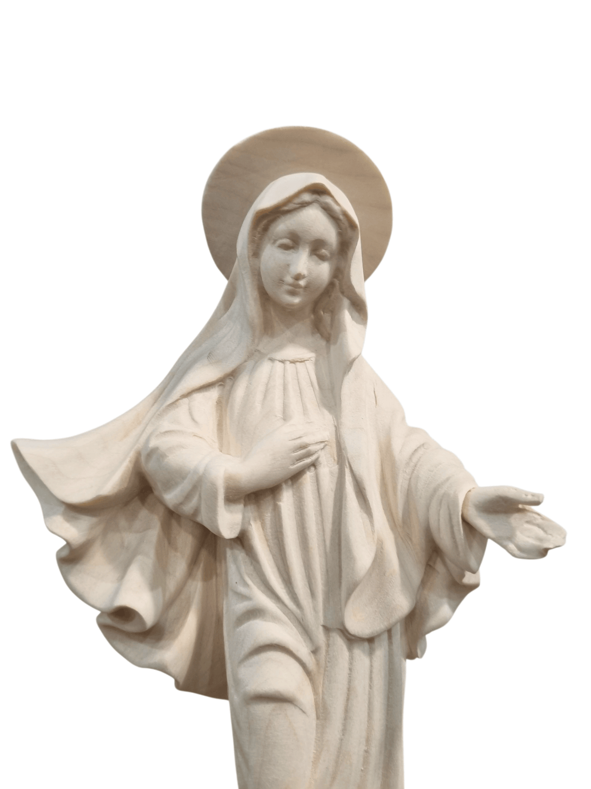 Imagem da Nossa Senhora de Medjugorje em Madeira Italiana Natural 30 cm-TerraCotta Arte Sacra