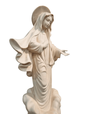 Imagem da Nossa Senhora de Medjugorje em Madeira Italiana Natural 30 cm-TerraCotta Arte Sacra