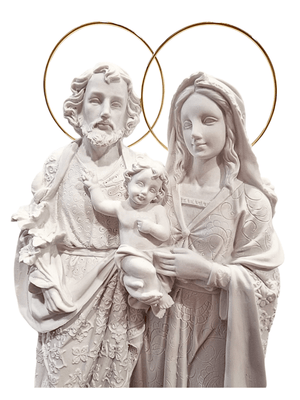 Imagem da Sagrada Família 30 cm em Pó de Mármore-TerraCotta Arte Sacra