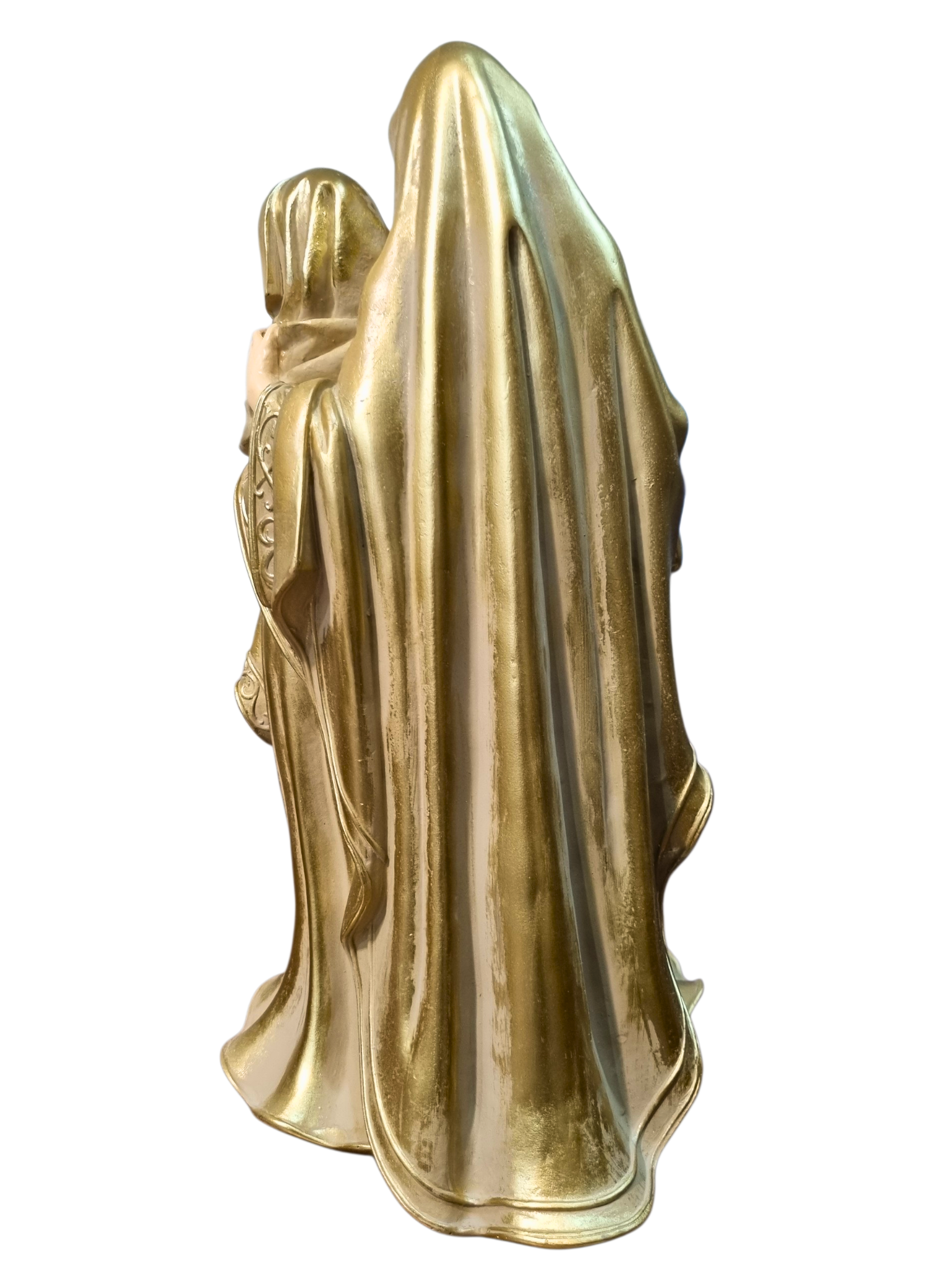 Imagem da Sagrada Família Em Resina Vestia Dourada 34 cm-TerraCotta Arte Sacra