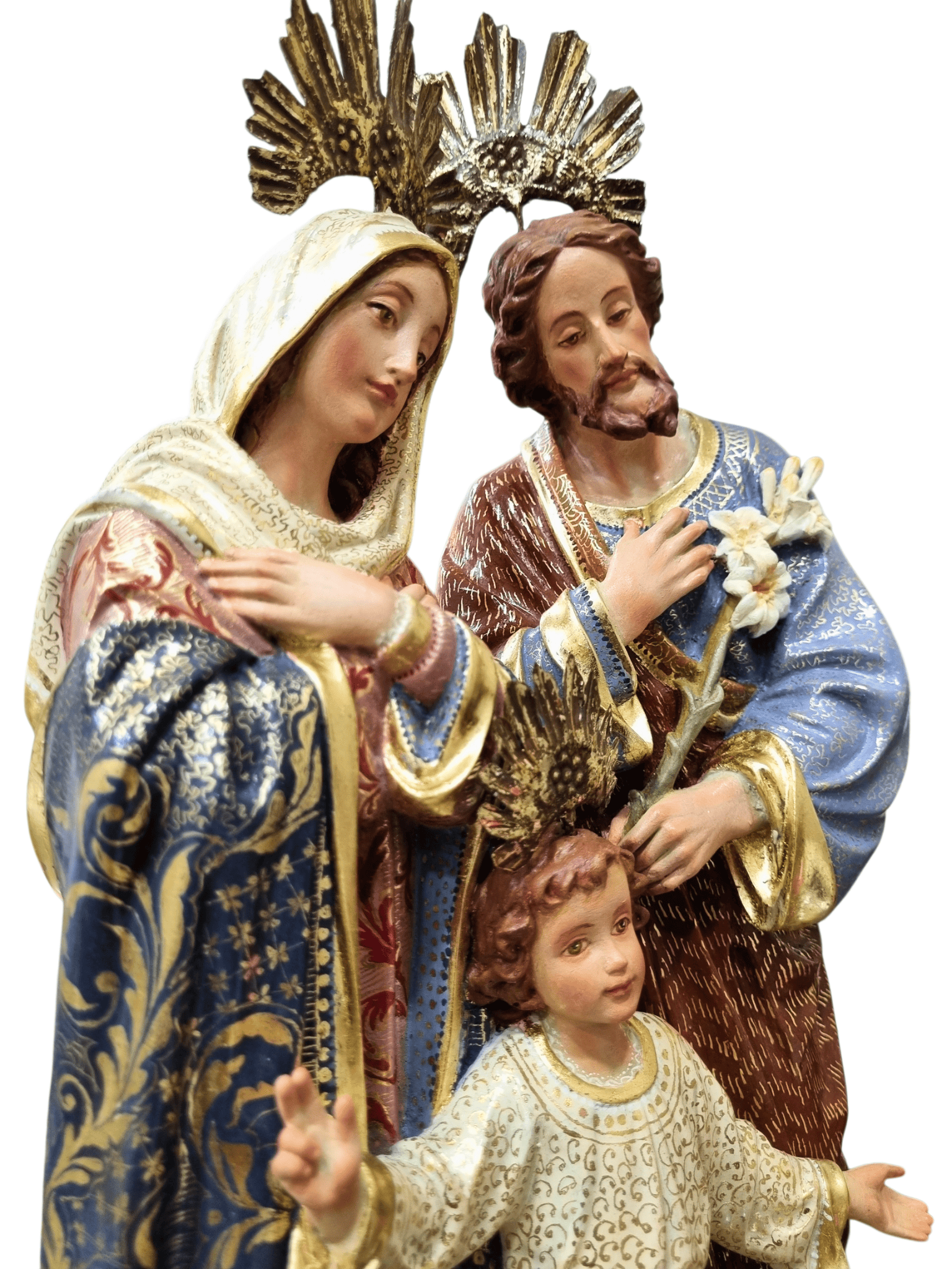 Imagem da Sagrada Família Policromada de 46 cm-TerraCotta Arte Sacra