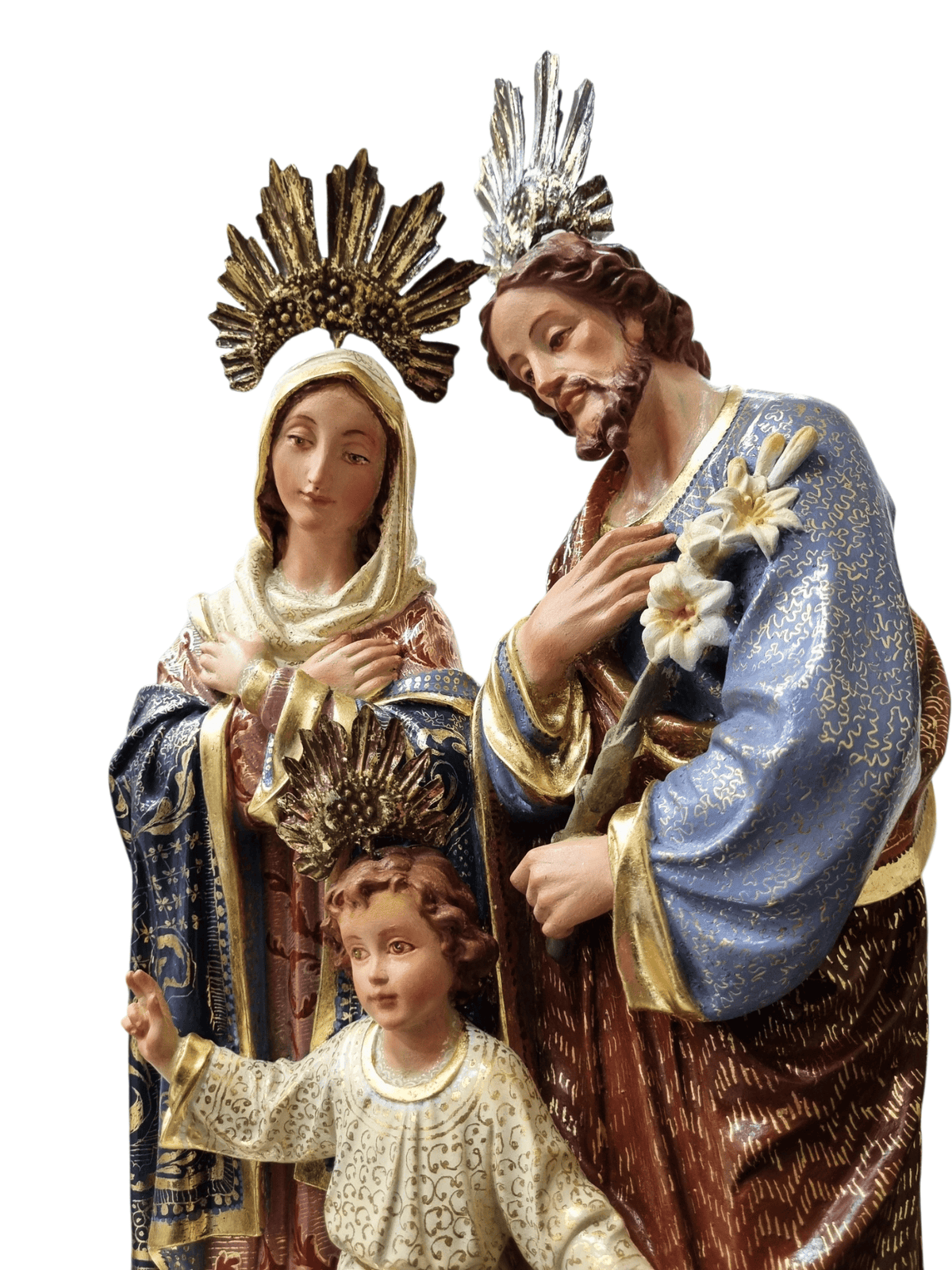 Imagem da Sagrada Família Policromada de 46 cm-TerraCotta Arte Sacra