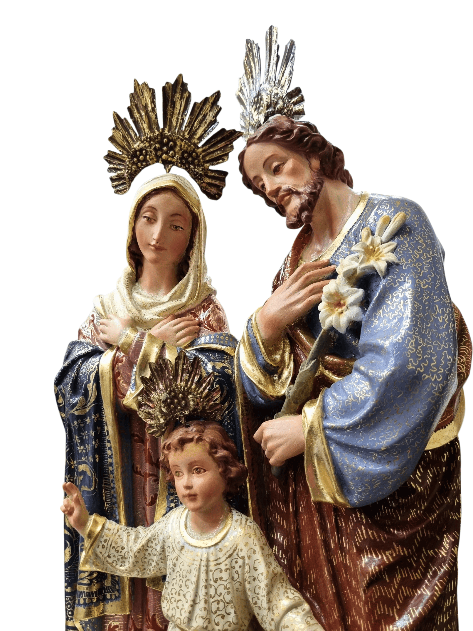 Imagem da Sagrada Família Policromada de 46 cm-TerraCotta Arte Sacra