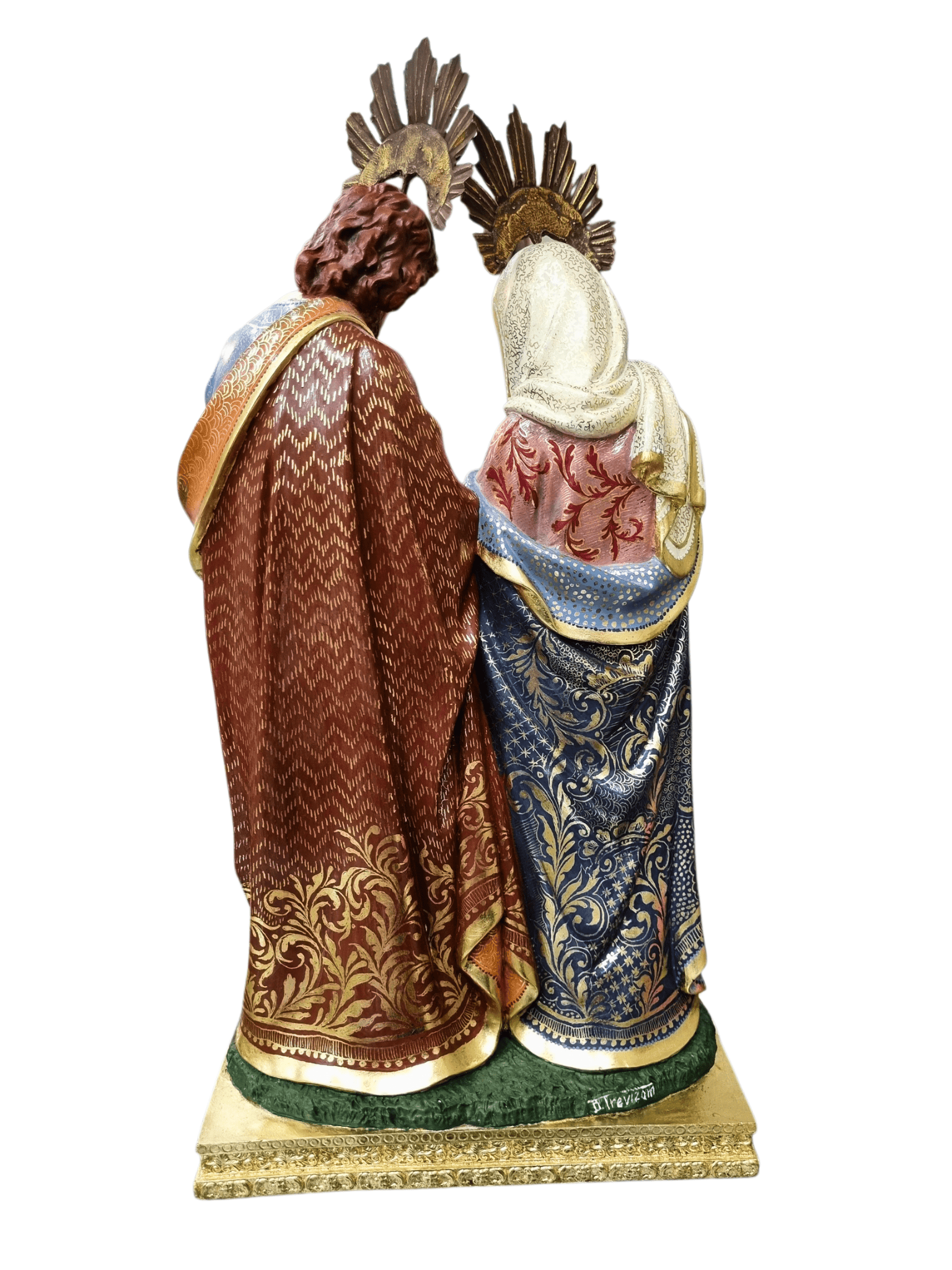 Imagem da Sagrada Família Policromada de 46 cm-TerraCotta Arte Sacra