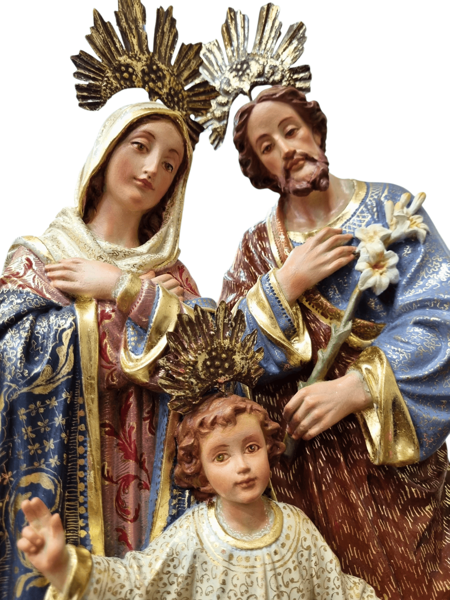 Imagem da Sagrada Família Policromada de 46 cm-TerraCotta Arte Sacra