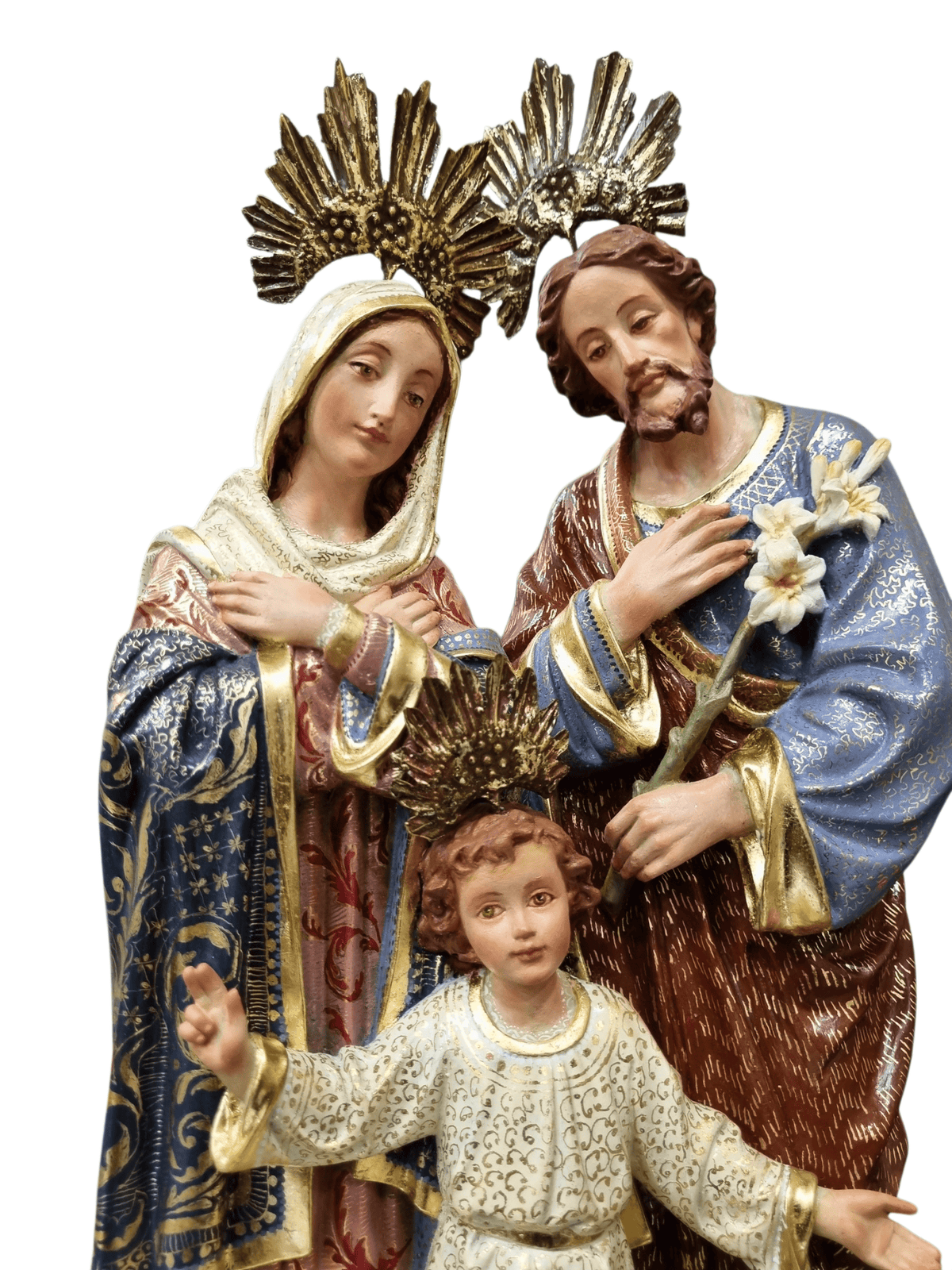Imagem da Sagrada Família Policromada de 46 cm-TerraCotta Arte Sacra