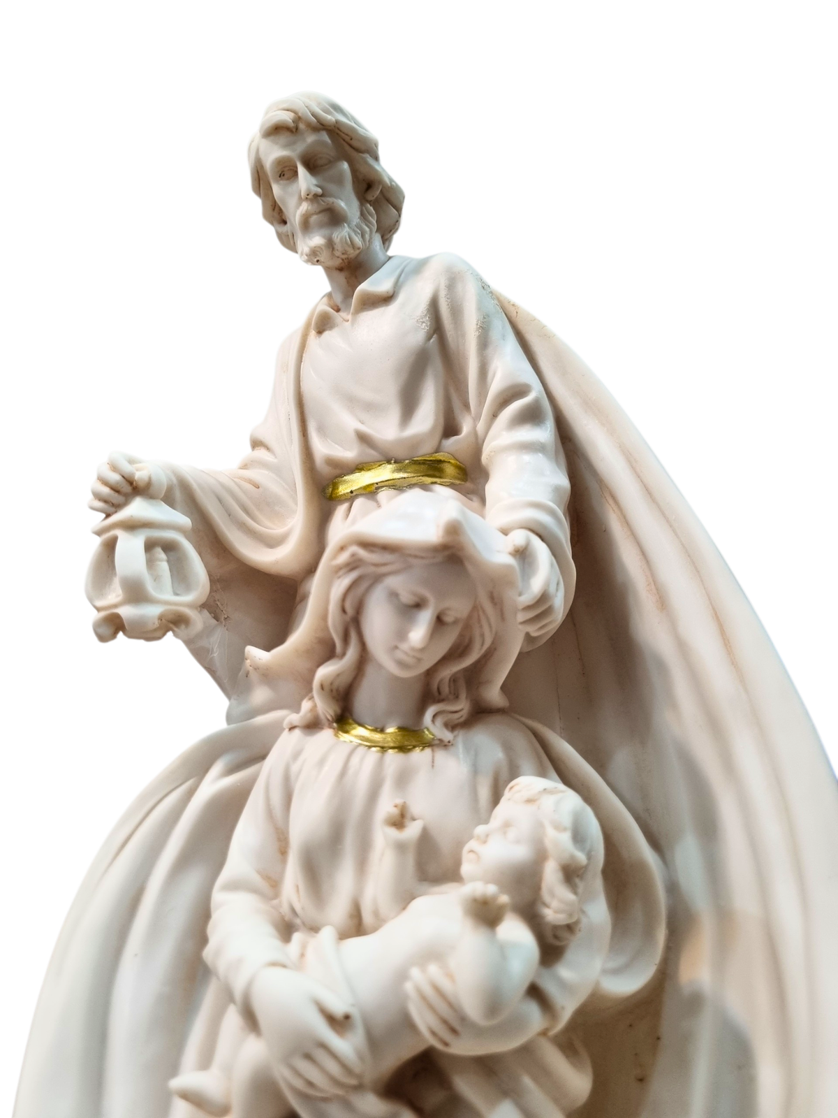 Imagem da Sagrada Família Vestia Branca em Resina 30 cm-TerraCotta Arte Sacra