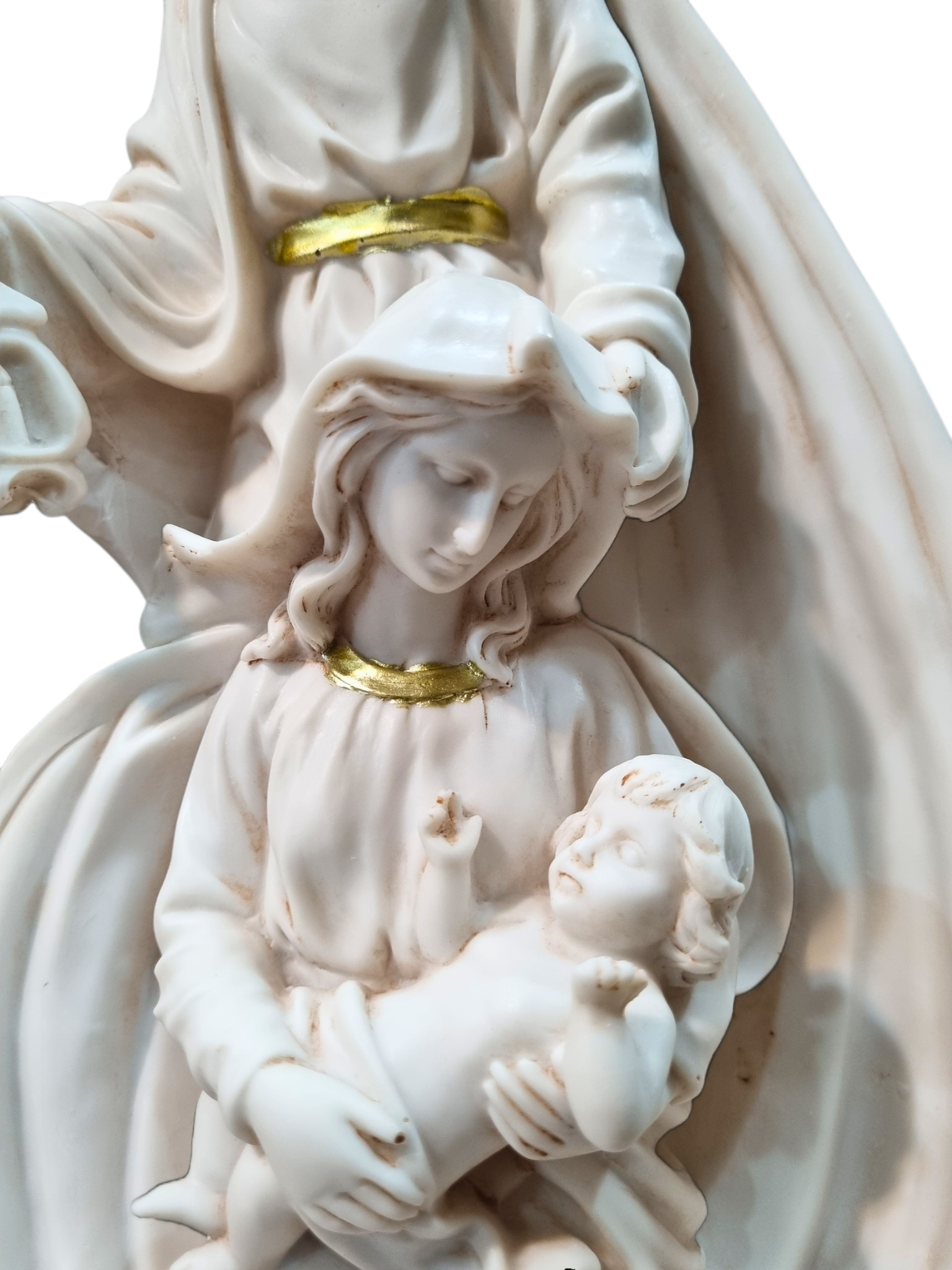 Imagem da Sagrada Família Vestia Branca em Resina 30 cm-TerraCotta Arte Sacra