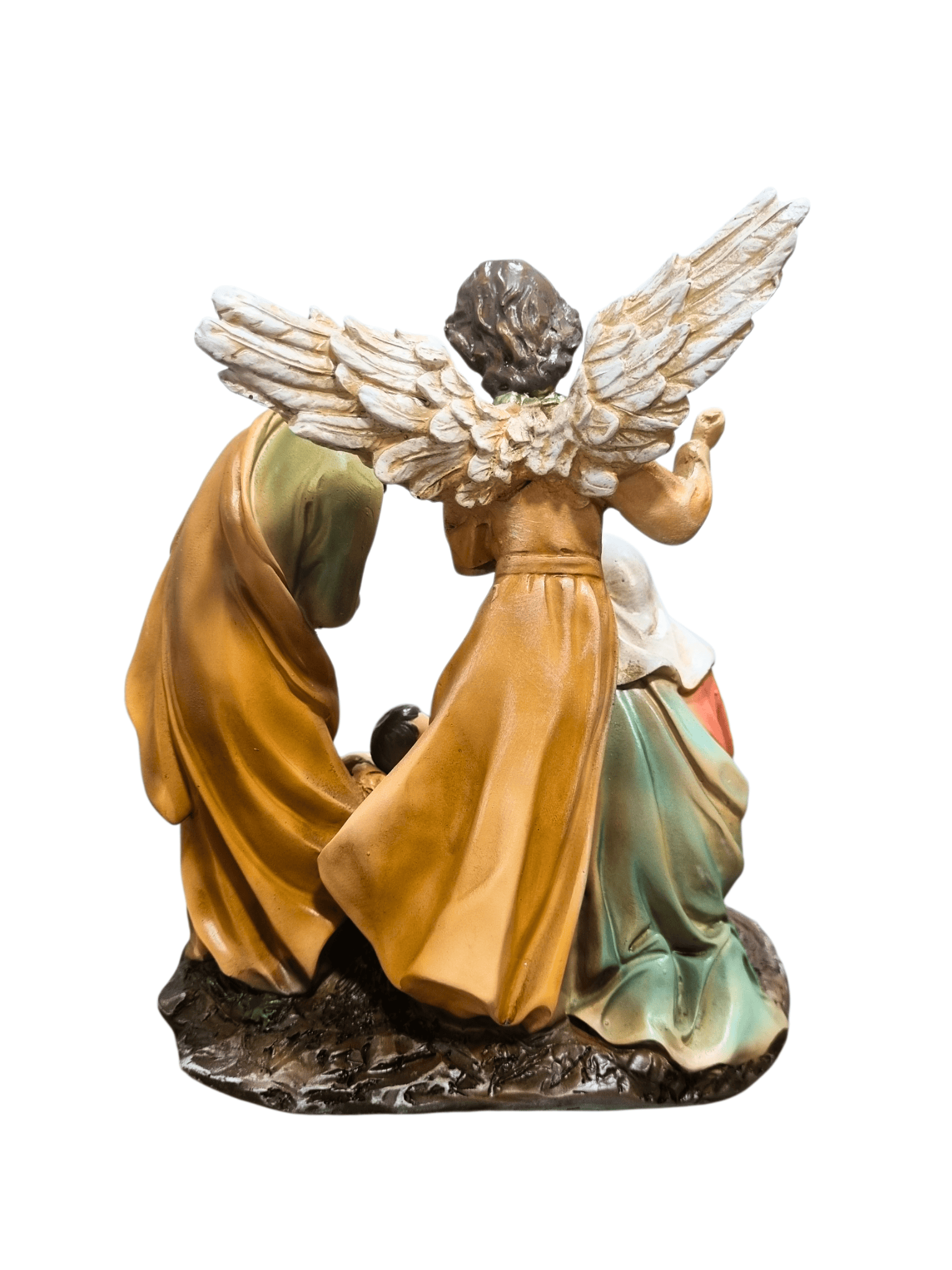 Imagem da Sagrada Família com Anjo 18 cm-TerraCotta Arte Sacra