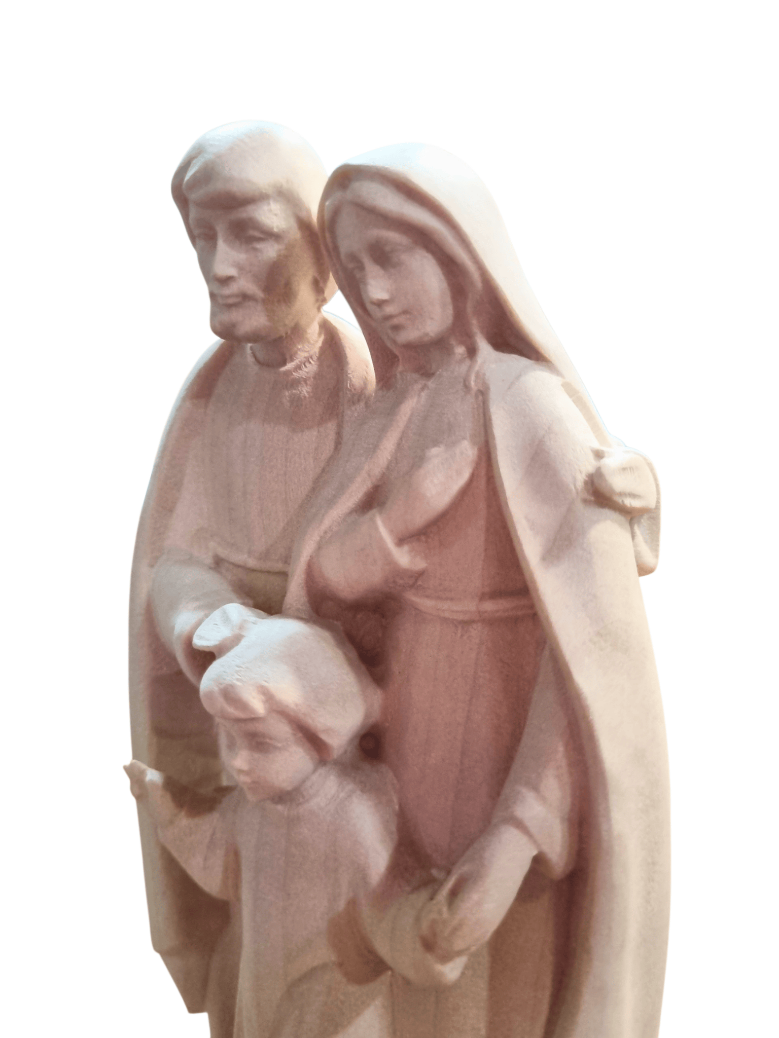 Imagem da Sagrada Família em Madeira Italiana Natural 18 cm-TerraCotta Arte Sacra