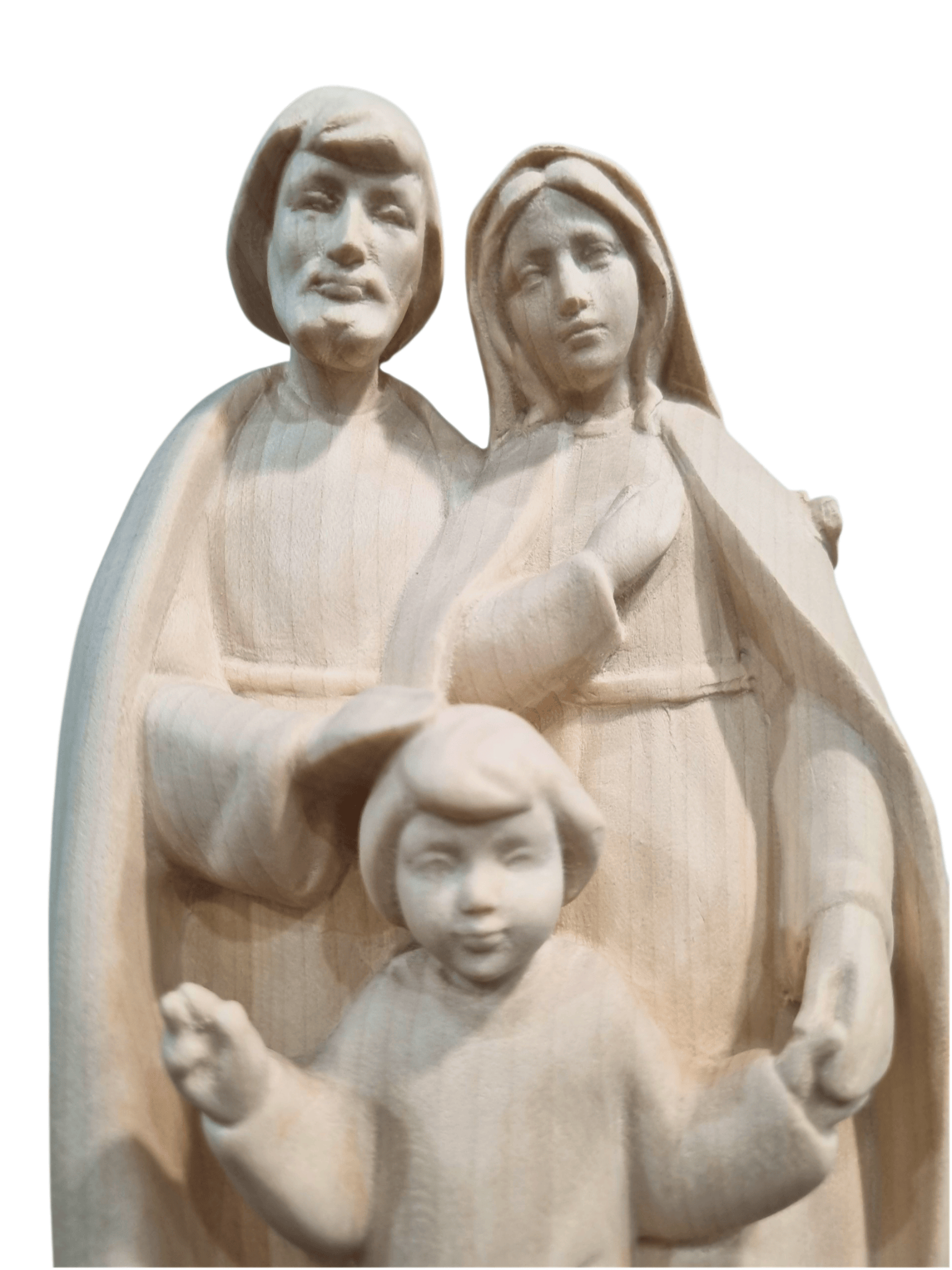 Imagem da Sagrada Família em Madeira Italiana Natural 24 cm-TerraCotta Arte Sacra