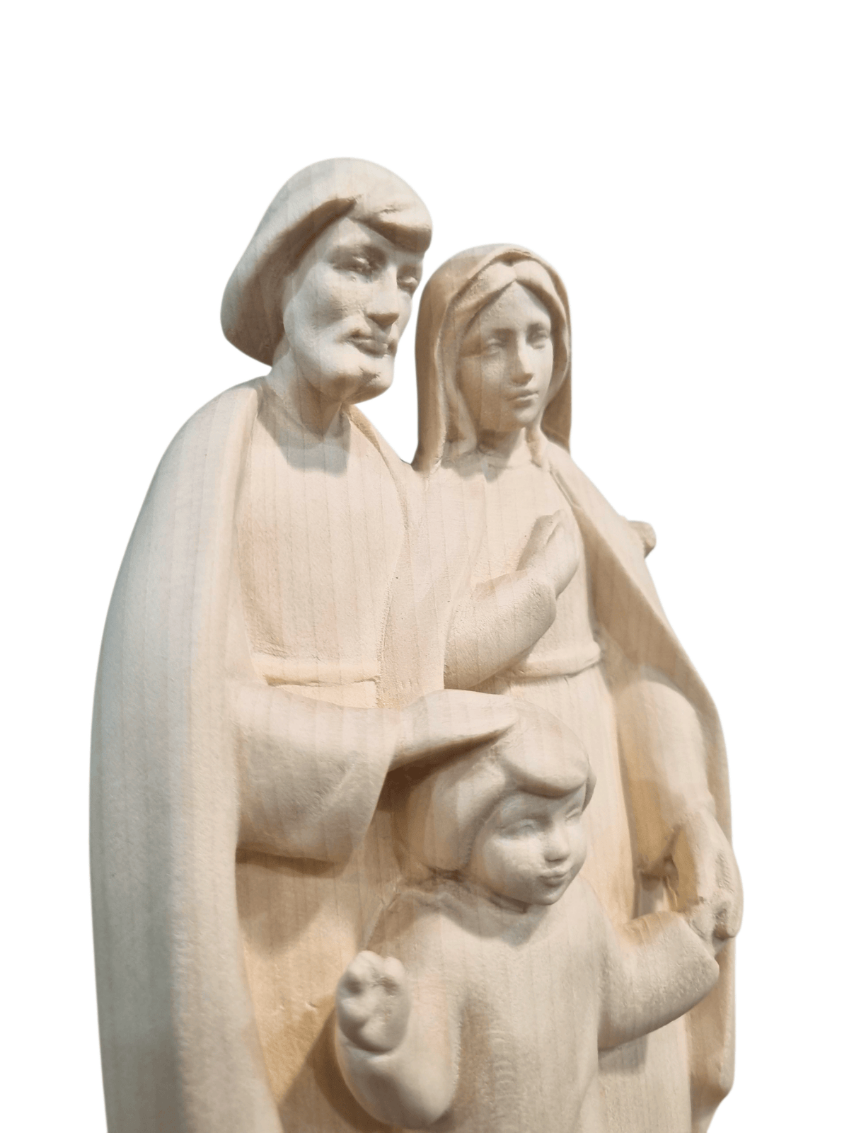Imagem da Sagrada Família em Madeira Italiana Natural 24 cm-TerraCotta Arte Sacra