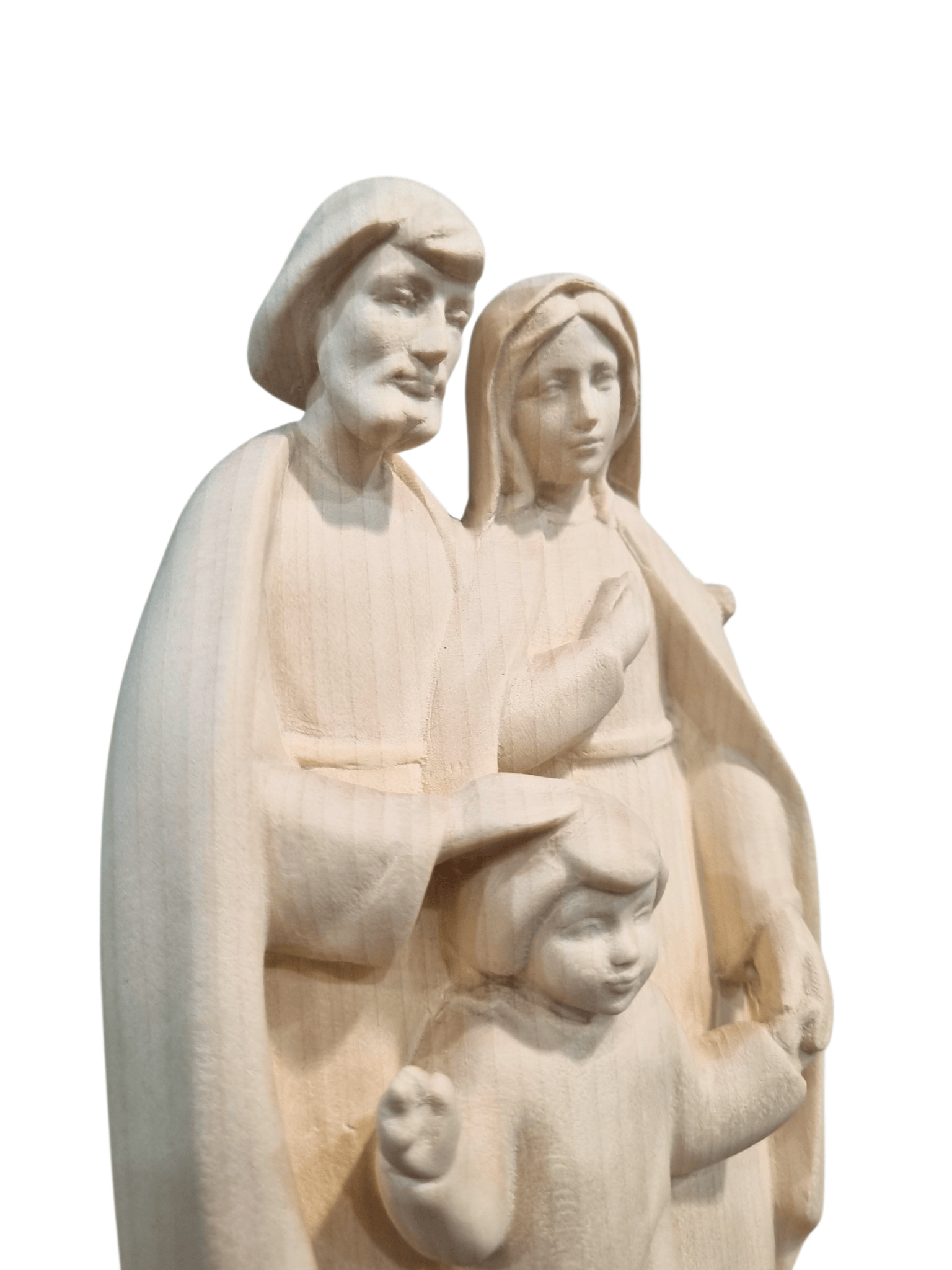Imagem da Sagrada Família em Madeira Italiana Natural 24 cm-TerraCotta Arte Sacra