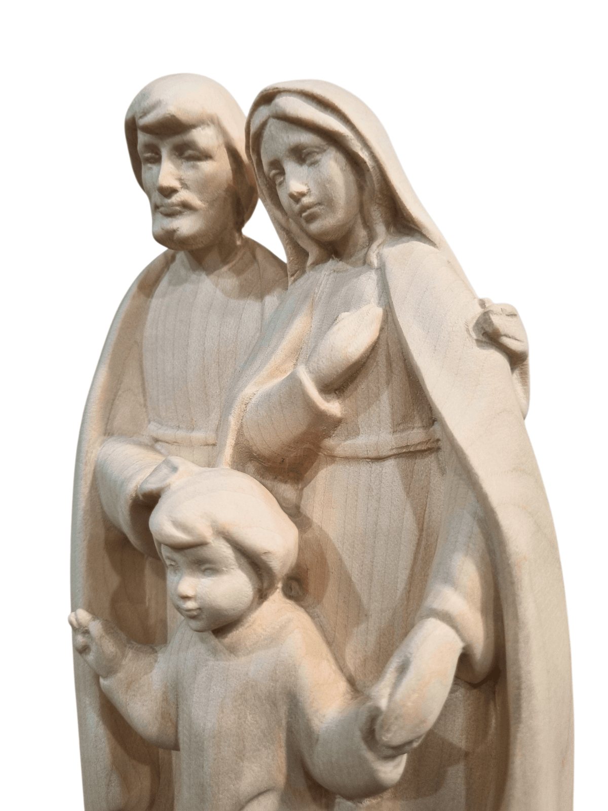 Imagem da Sagrada Família em Madeira Italiana Natural 24 cm-TerraCotta Arte Sacra