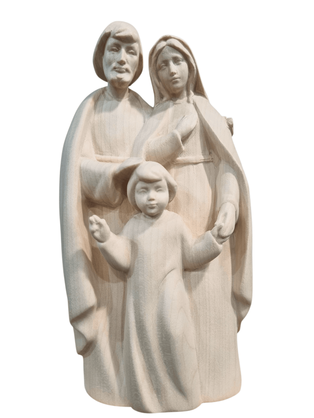 Imagem da Sagrada Família em Madeira Italiana Natural 24 cm-TerraCotta Arte Sacra