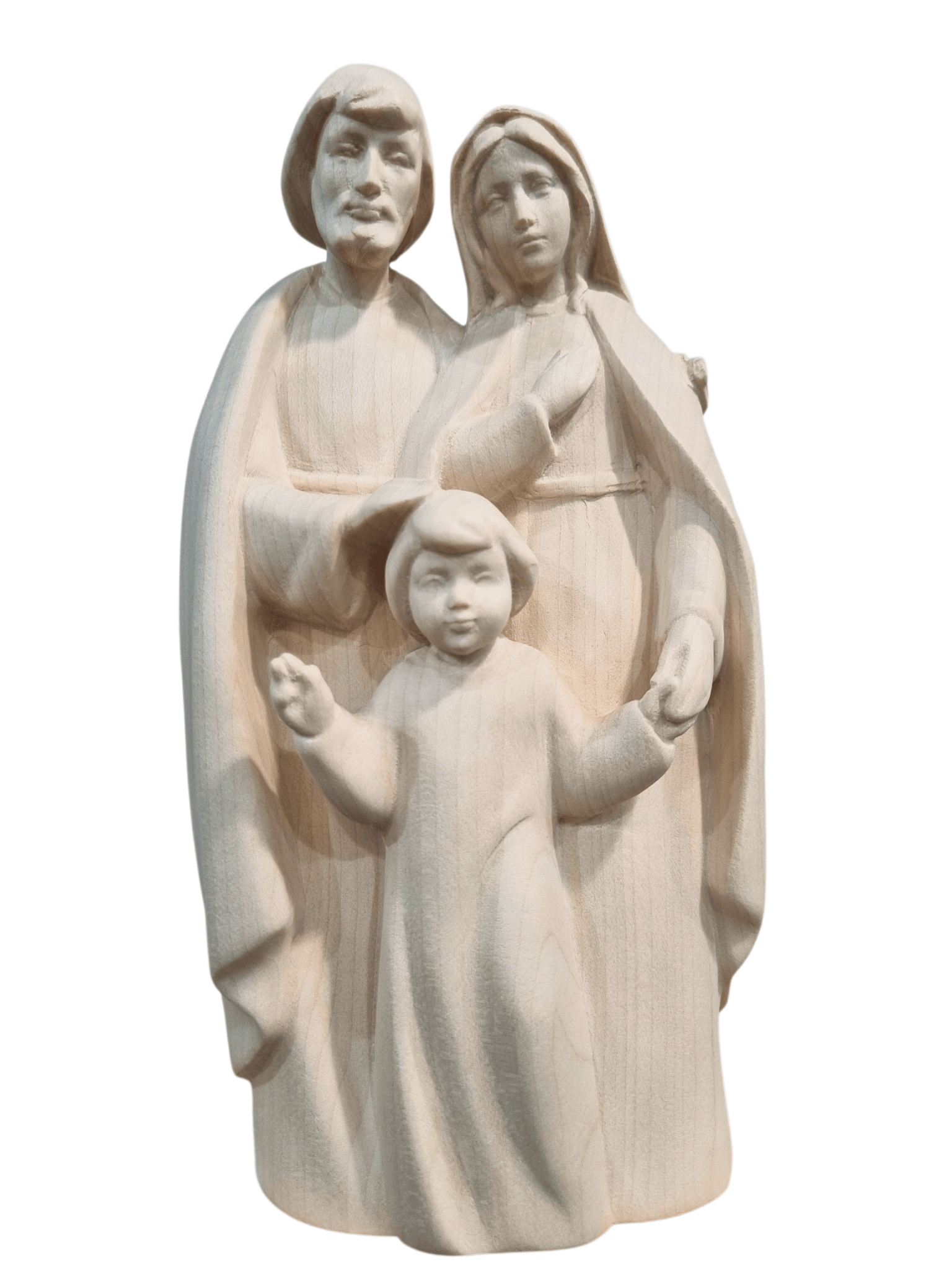 Imagem da Sagrada Família em Madeira Italiana Natural 24 cm-TerraCotta Arte Sacra