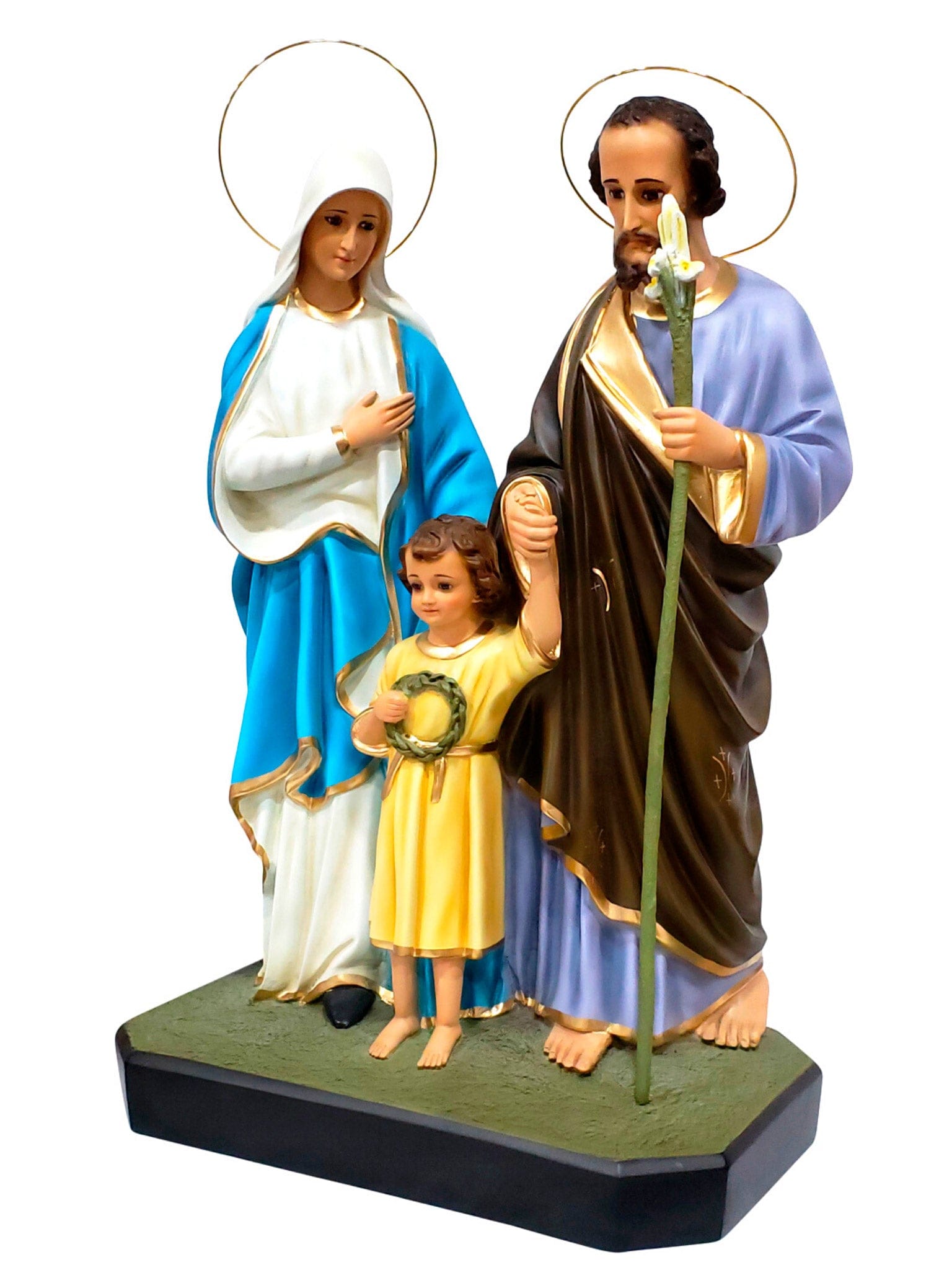 Imagem da Sagrada Família em Pó de Mármore 55 cm-TerraCotta Arte Sacra