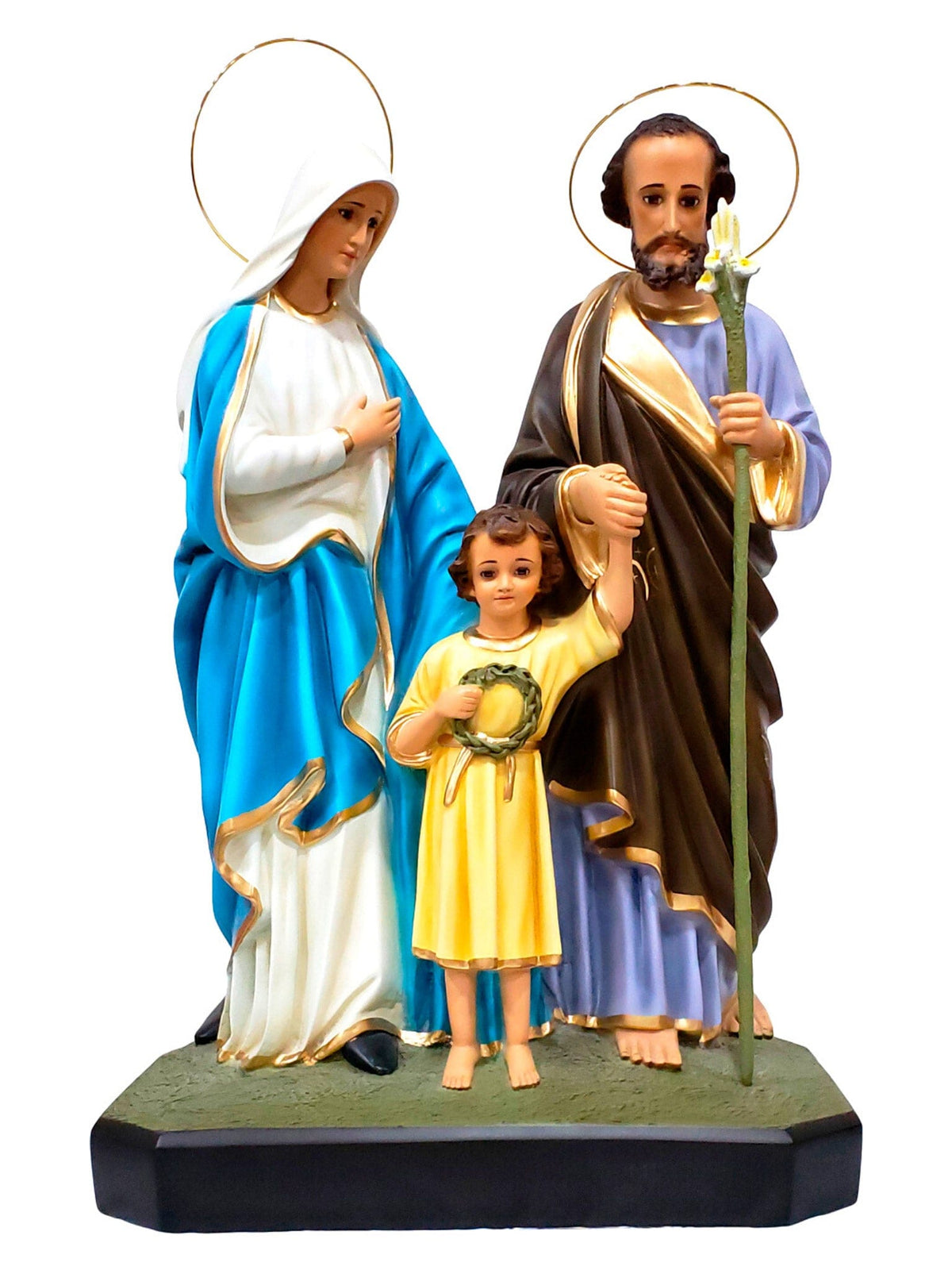 Imagem da Sagrada Família em Pó de Mármore 55 cm-TerraCotta Arte Sacra