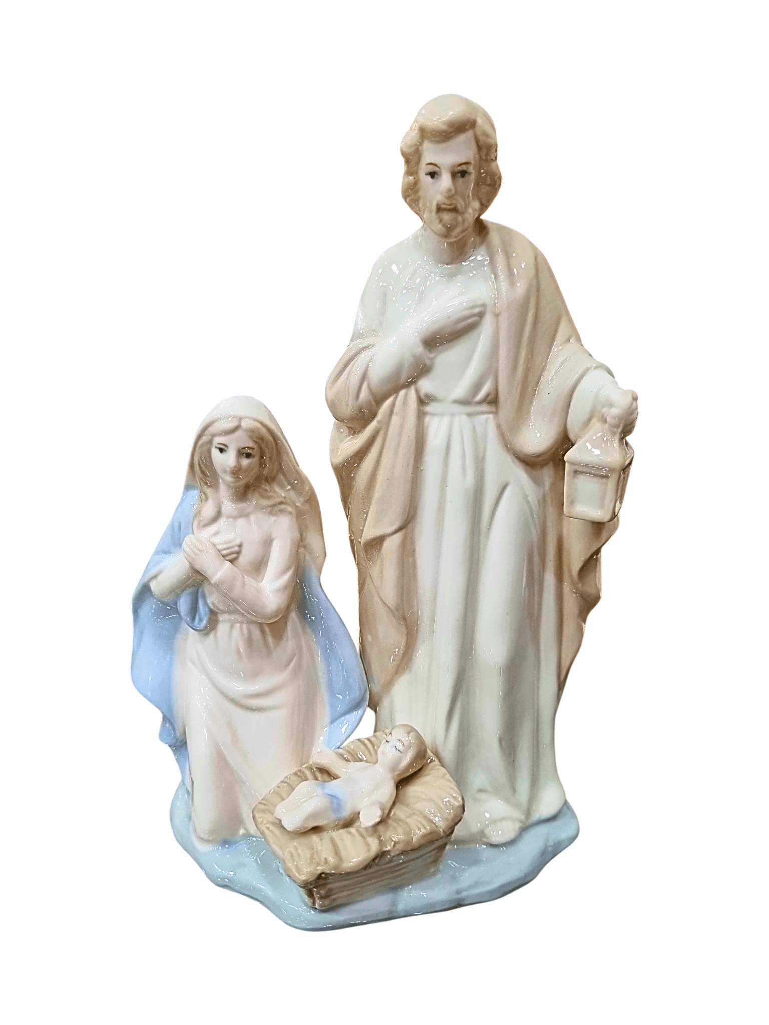 Imagem da Sagrada Família em Porcelana 20 cm-TerraCotta Arte Sacra