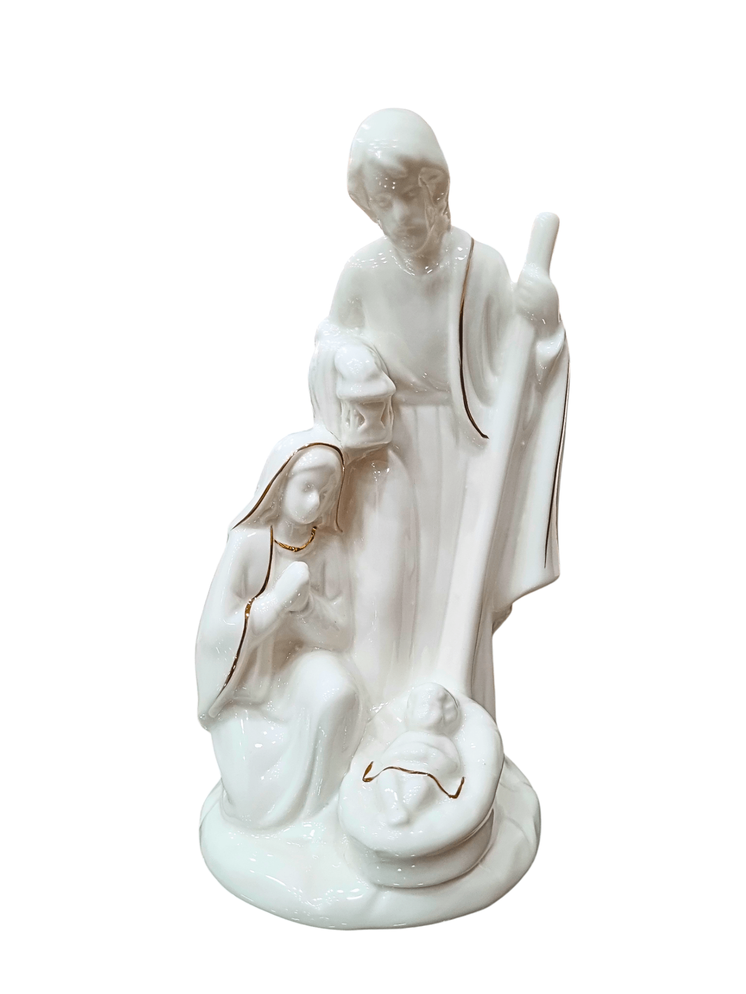 Imagem da Sagrada Família em Porcelana 25 cm-TerraCotta Arte Sacra