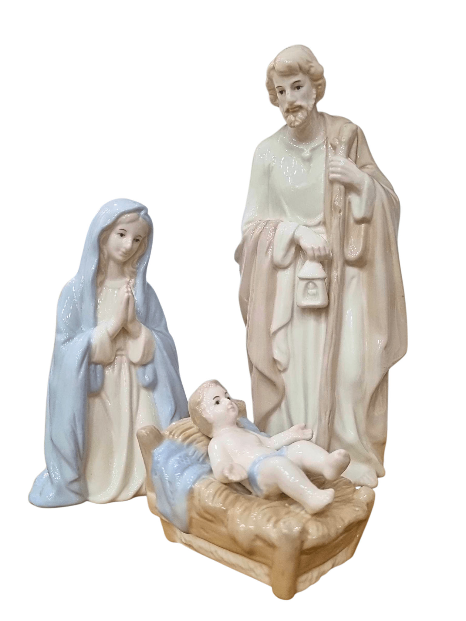 Imagem da Sagrada Família em Porcelana 27 cm 3 Peças-TerraCotta Arte Sacra