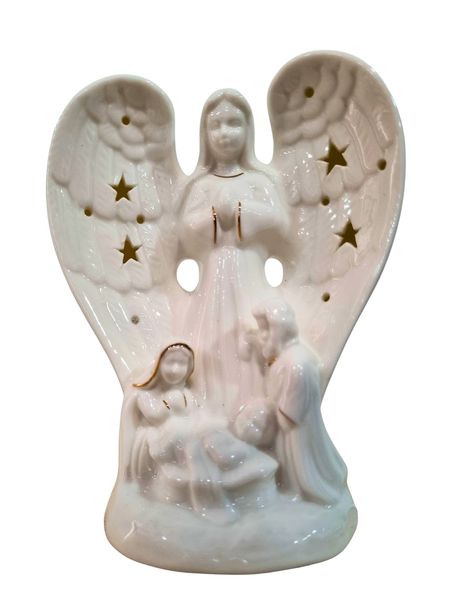 Imagem da Sagrada Família em Porcelana com Led 11 x 14 cm-TerraCotta Arte Sacra