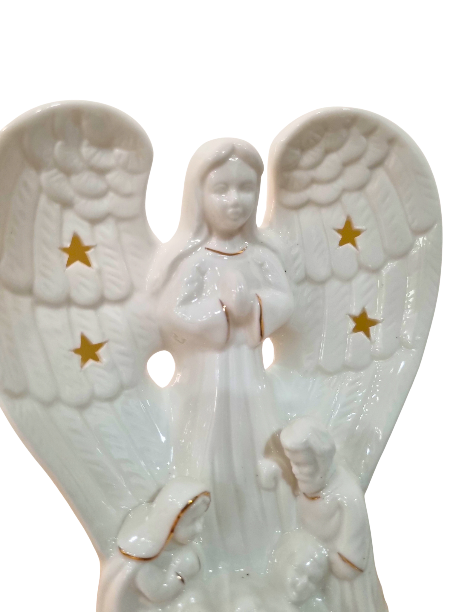 Imagem da Sagrada Família em Porcelana com Led 14 x 18 cm-TerraCotta Arte Sacra