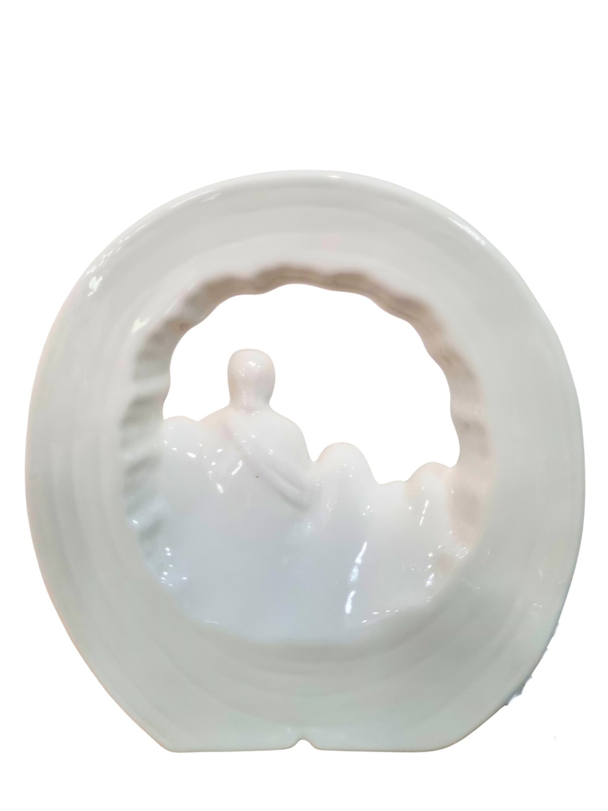 Imagem da Sagrada Família em Porcelana com Led 16 x 16 cm-TerraCotta Arte Sacra