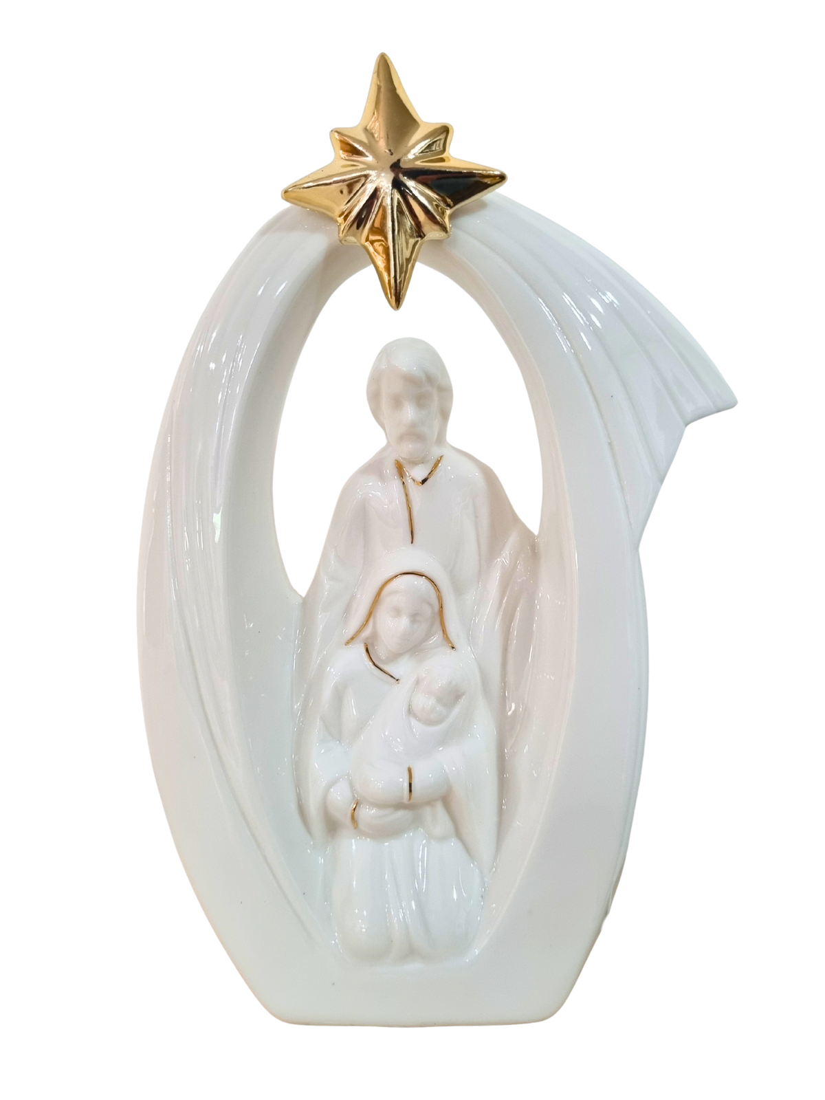Imagem da Sagrada Família em Porcelana com Led 16 x 23 cm-TerraCotta Arte Sacra