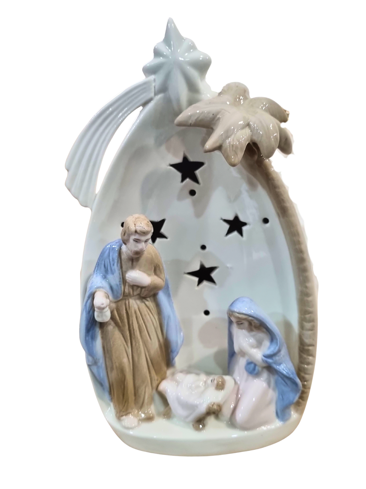 Imagem da Sagrada Família em Porcelana com Led 21 cm-TerraCotta Arte Sacra