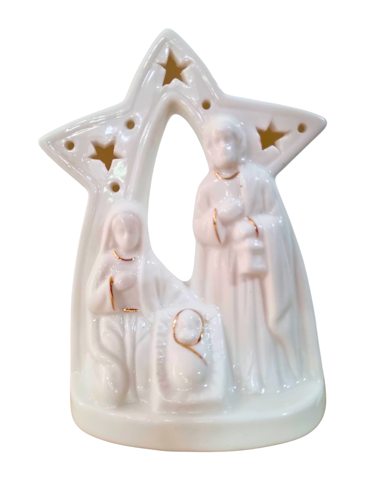 Imagem da Sagrada Família em Porcelana com Led 9 x 12 cm-TerraCotta Arte Sacra
