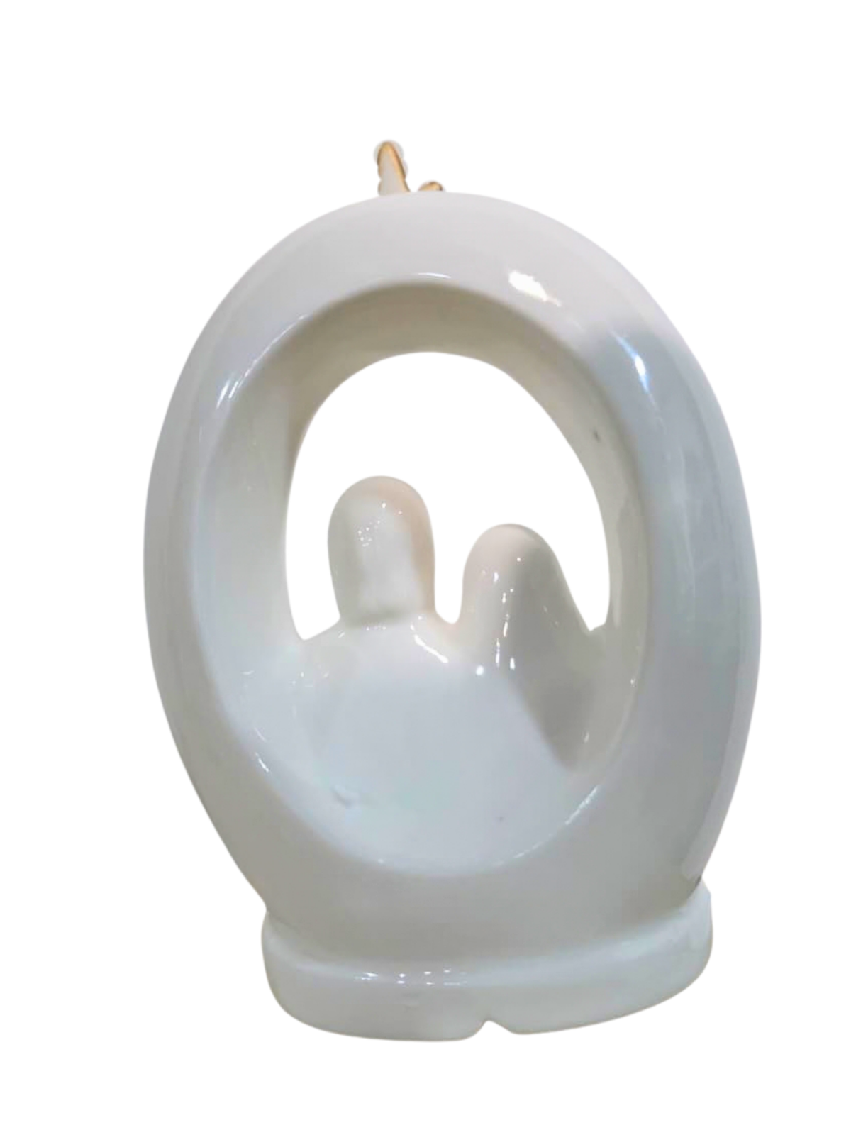 Imagem da Sagrada Família em Porcelana com Led 9,2 x 13 cm-TerraCotta Arte Sacra