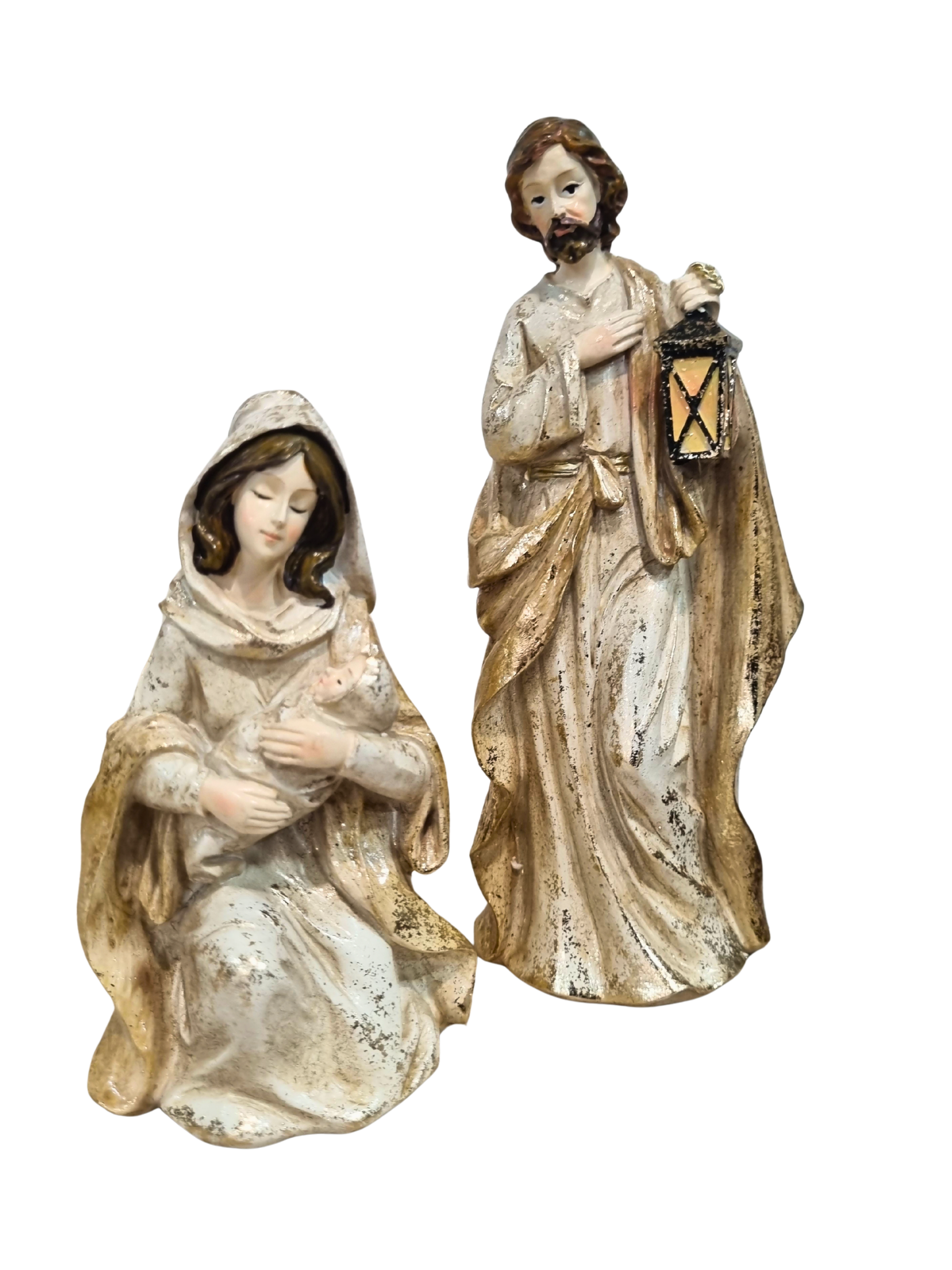 Imagem da Sagrada Família em Resina 2 peças 19 cm-TerraCotta Arte Sacra
