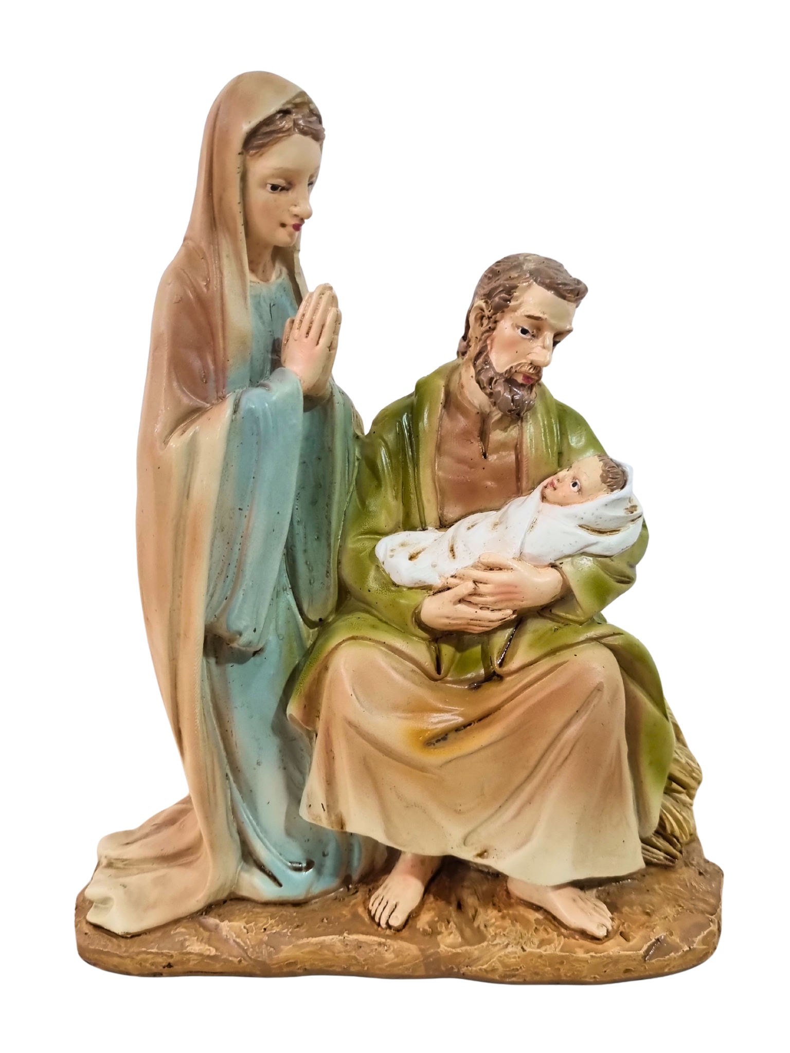 Imagem da Sagrada Família em Resina 20 x 18 x 8 cm-TerraCotta Arte Sacra
