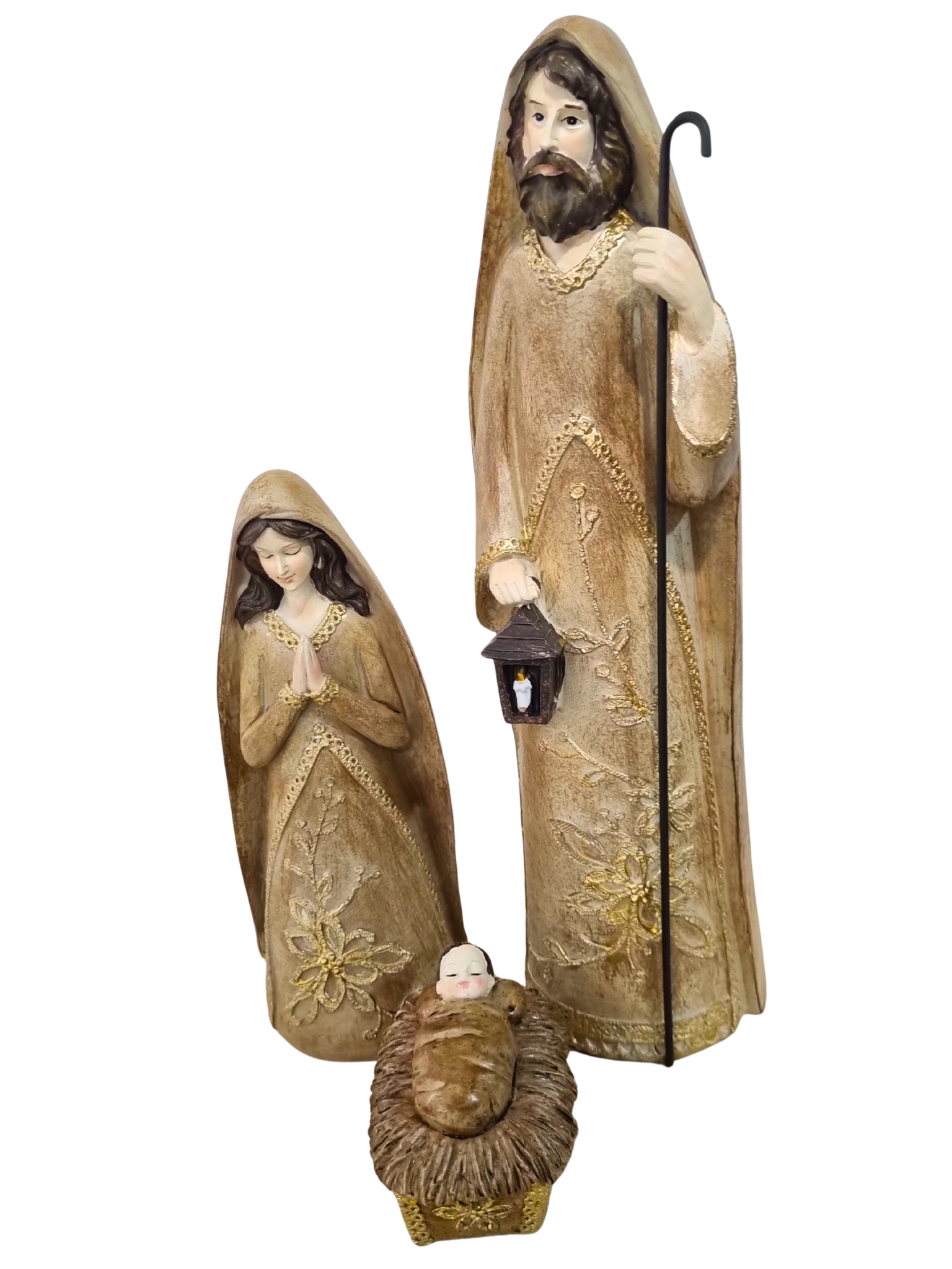 Imagem da Sagrada Família em Resina 3 peças 34 cm-TerraCotta Arte Sacra