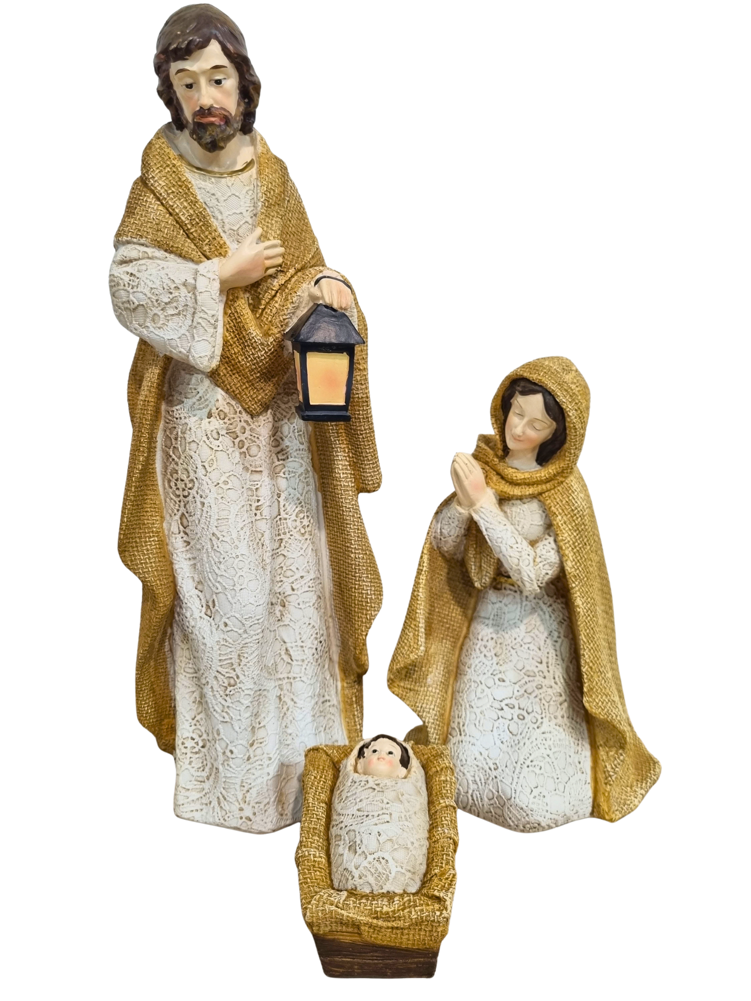 Imagem da Sagrada Família em Resina 3 peças 36 cm-TerraCotta Arte Sacra