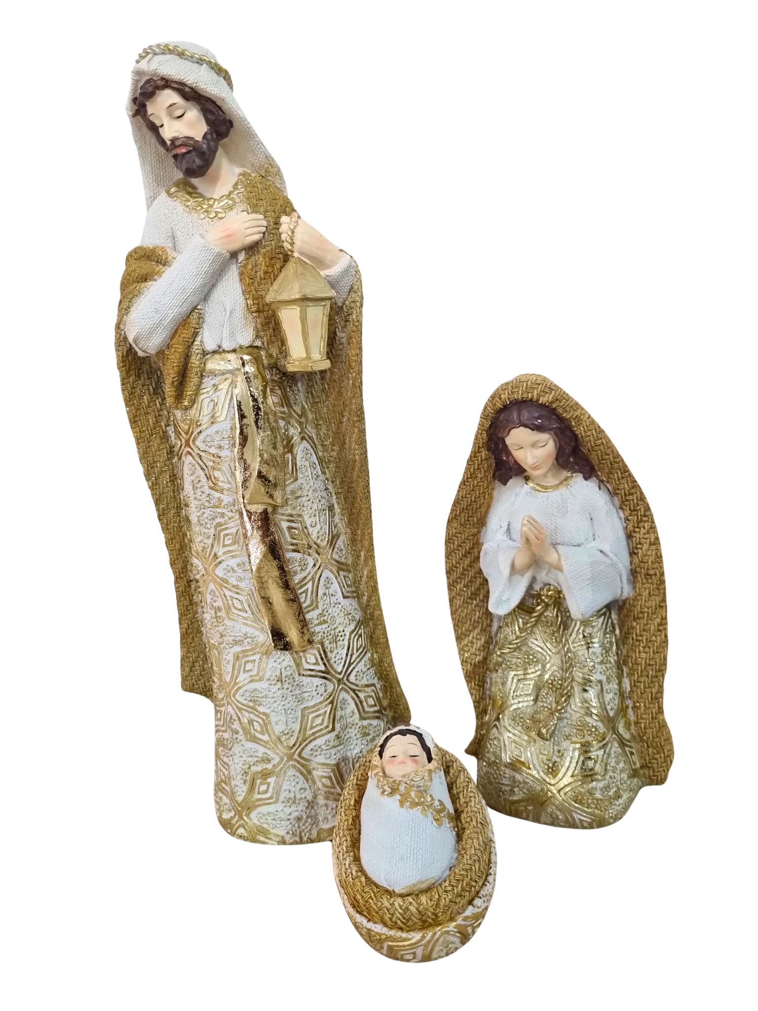 Imagem da Sagrada Família em Resina 3 peças 36 cm-TerraCotta Arte Sacra