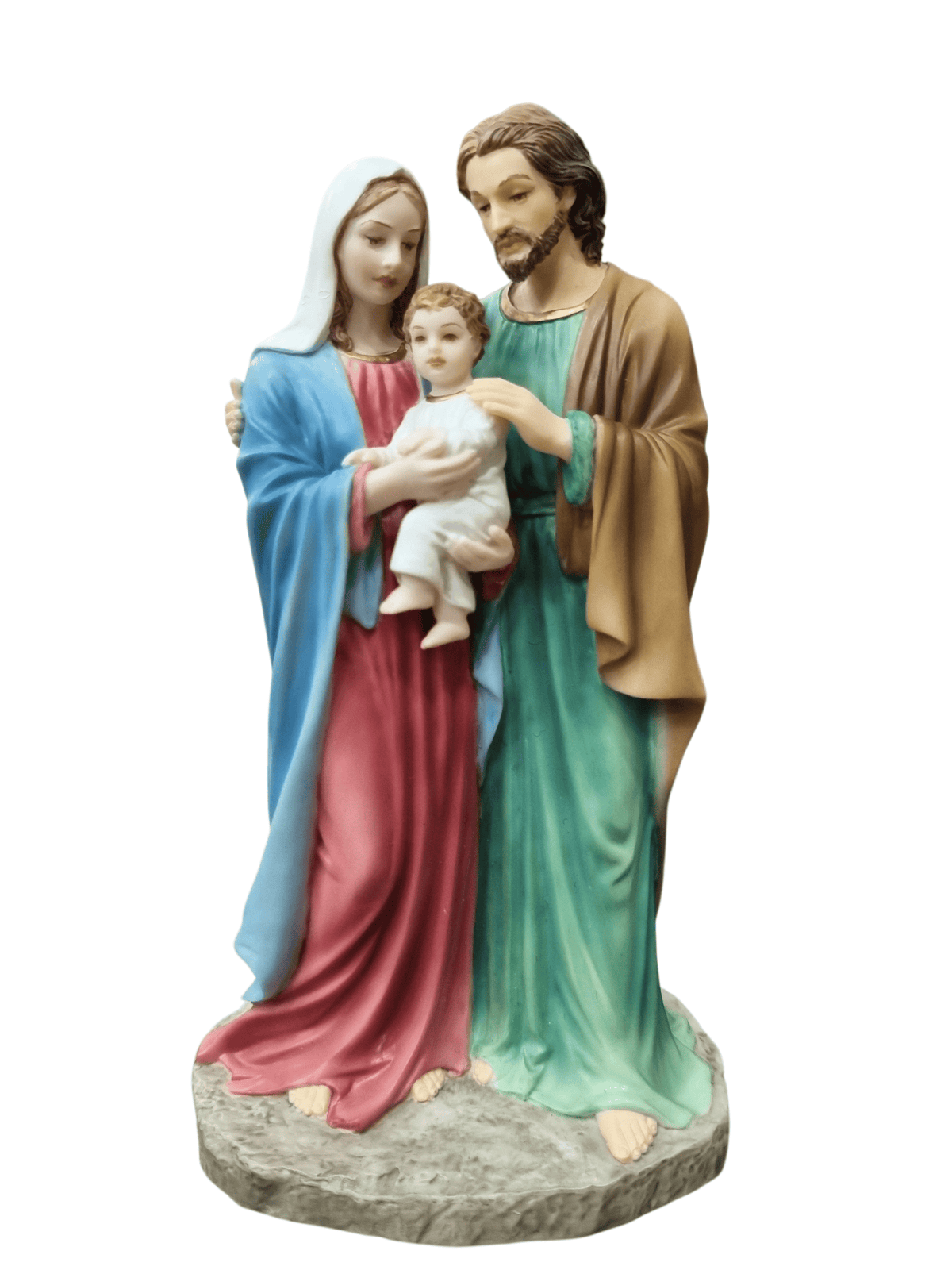 Imagem da Sagrada Família em Resina Colorida 15,5 cm-TerraCotta Arte Sacra