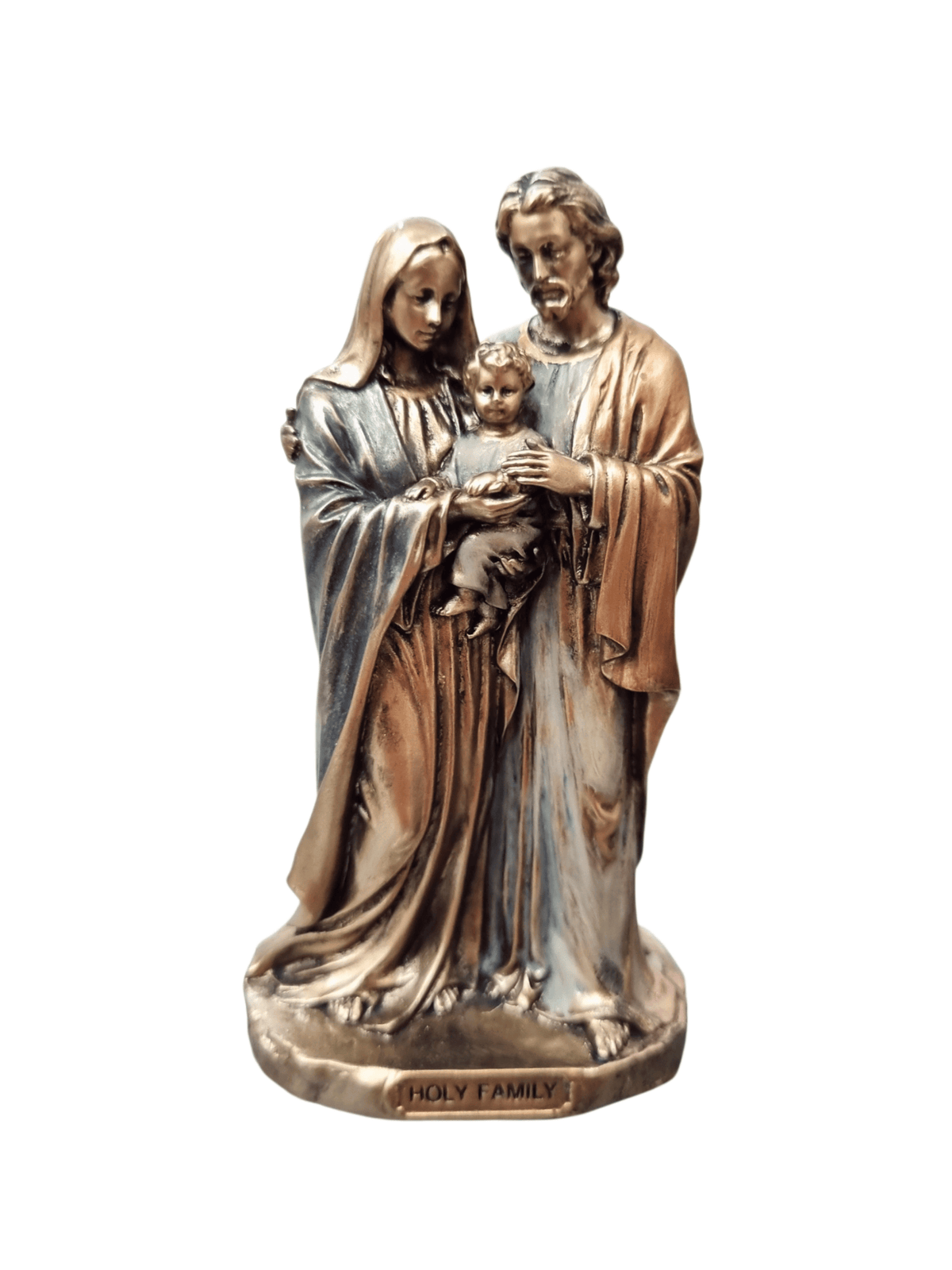 Imagem da Sagrada Família em Resina com Acabamento em Bronze 8,5 cm-TerraCotta Arte Sacra