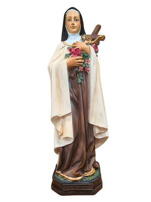Imagem da Santa Terezinha em Pó de Mármore Colorida 30 cm-TerraCotta Arte Sacra