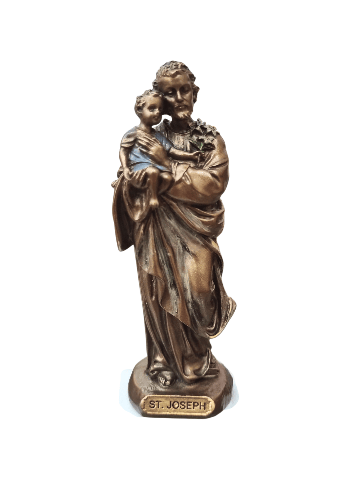 Imagem da São José em Resina com Acabamento em Bronze 8,5 cm-TerraCotta Arte Sacra